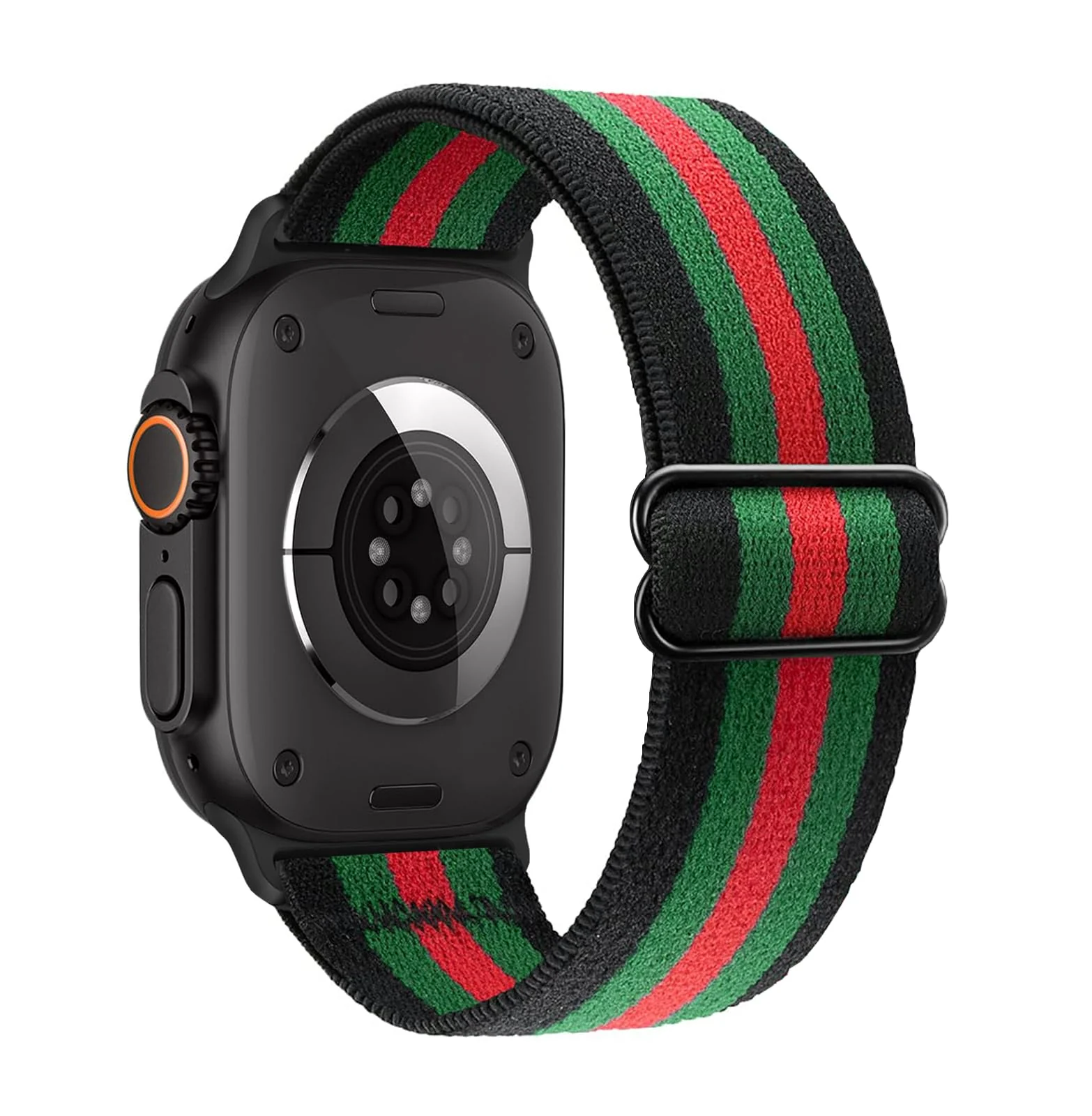 42MM/44MM/45MM/49MM — DL3 Mobilak Stretchy Solo Loop Compatible with Apple Watch Ultra Band 44mm 40mm 41mm 45mm 46mm 38mm 49mm 42mm, Soft Nylon Sport Strap for iWatch Series 10 9 8 7 6 5 4 SE (42MM/44MM/45MM/49MM) - Black Green