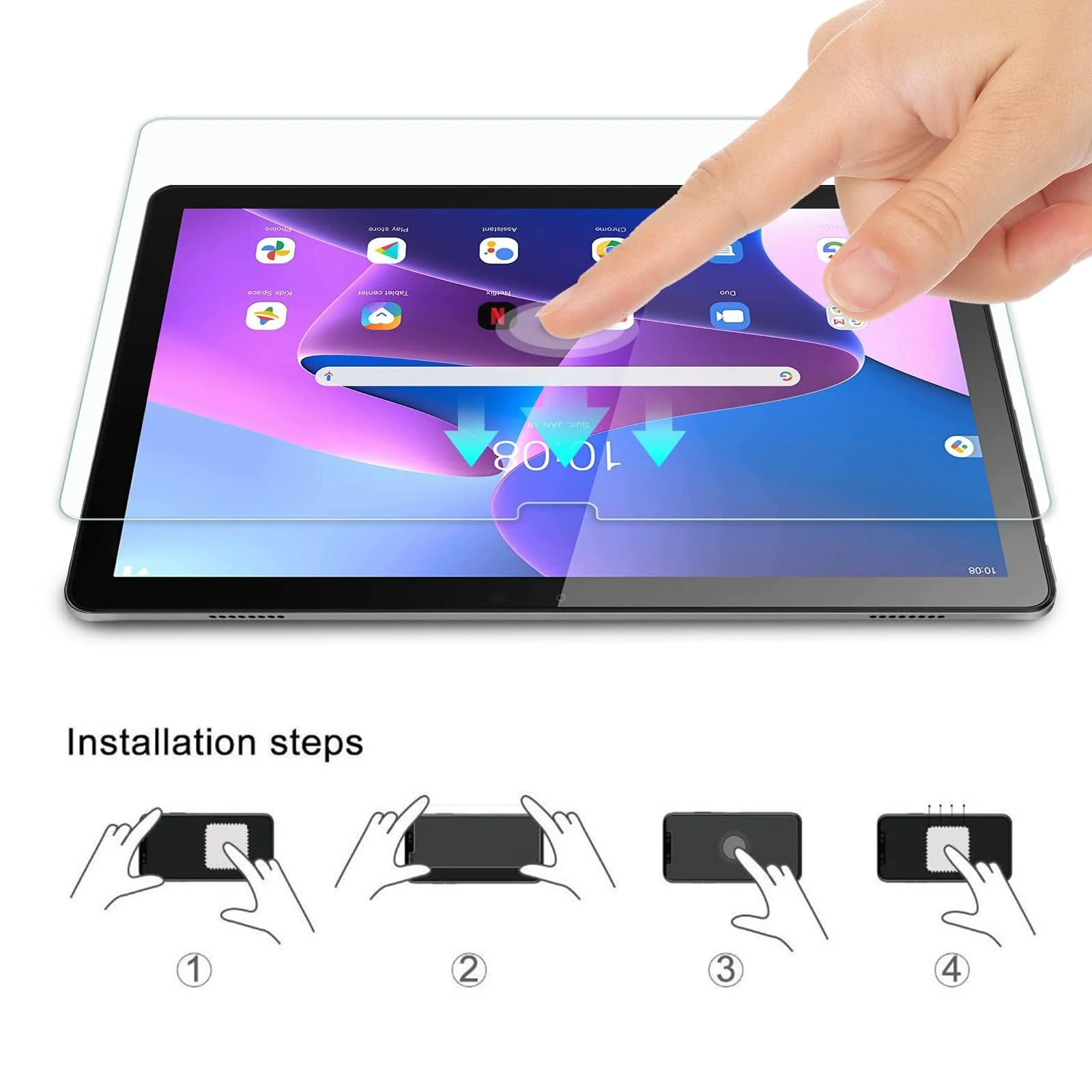 DL3 Mobilak Screen Protector For Lenovo Tab M10 3rd Gen 10.1 Inch (TB-328F/ TB-328X) Tempered Glass Film [HD Crystal ] [Easy Installation] [Scratch Resistant] [9H Hardness] - Clear