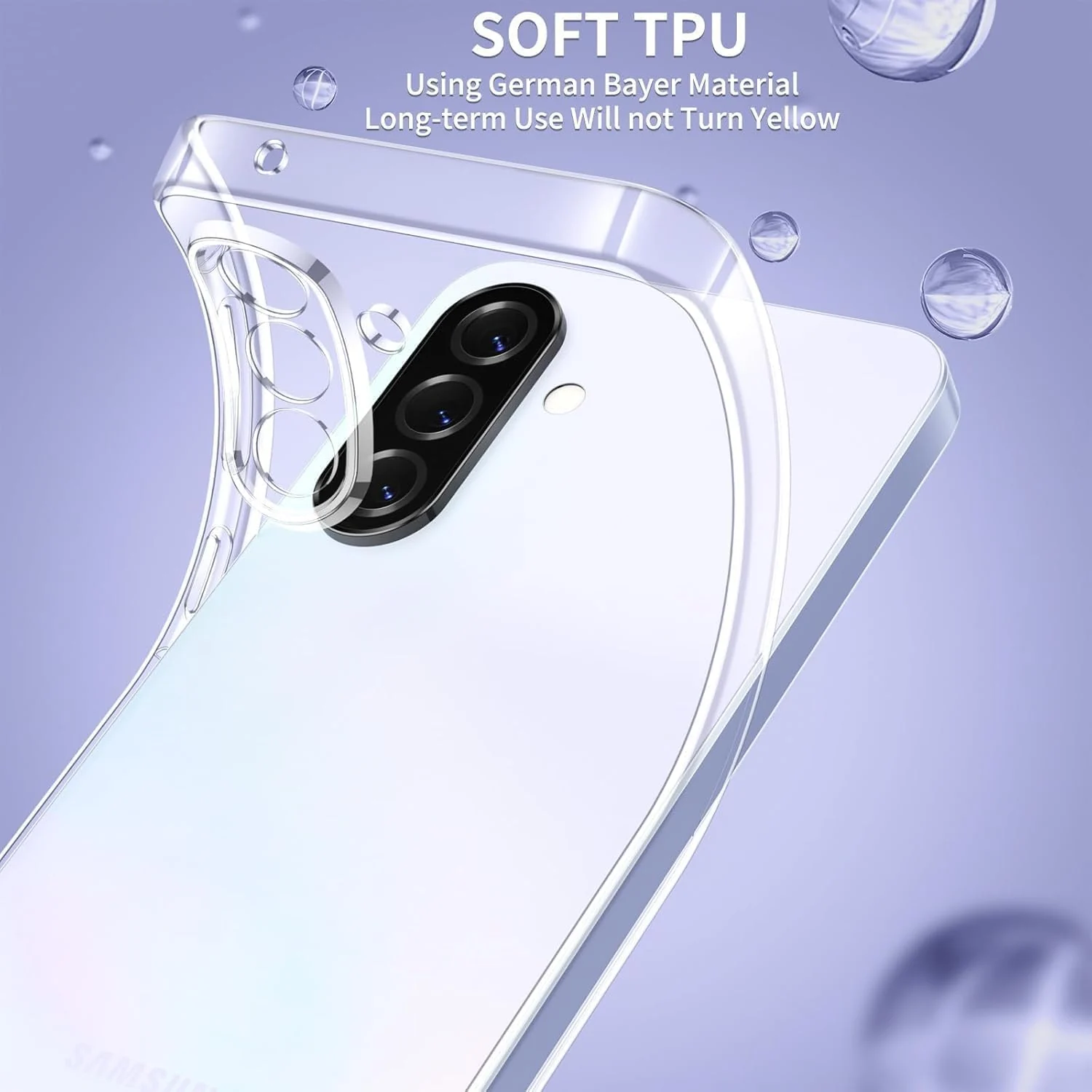 MOBIGON Crystal-Clear Soft TPU Phone Case for Samsung Galaxy A57 5G, Clear