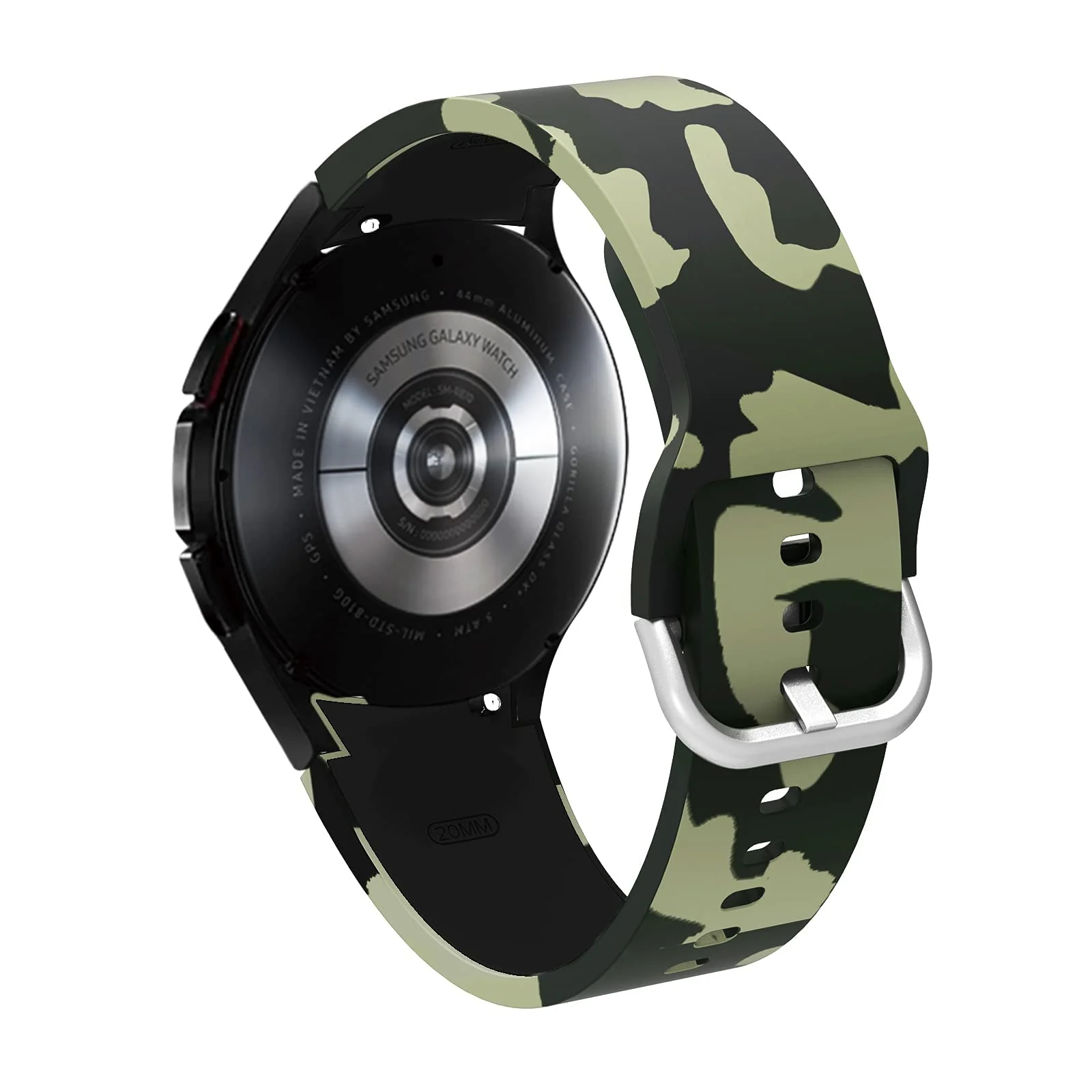 DL3 Mobilak No Gap Bands Compatible with Samsung Galaxy Watch 7 5 4 6 Band 44mm 40mm/Watch 5 Pro 45mm/Galaxy Watch 4 Classic 46mm 42mm Strap,20mm Quick Release Sport Replacement Bands for Women Men - Camouflage Green
