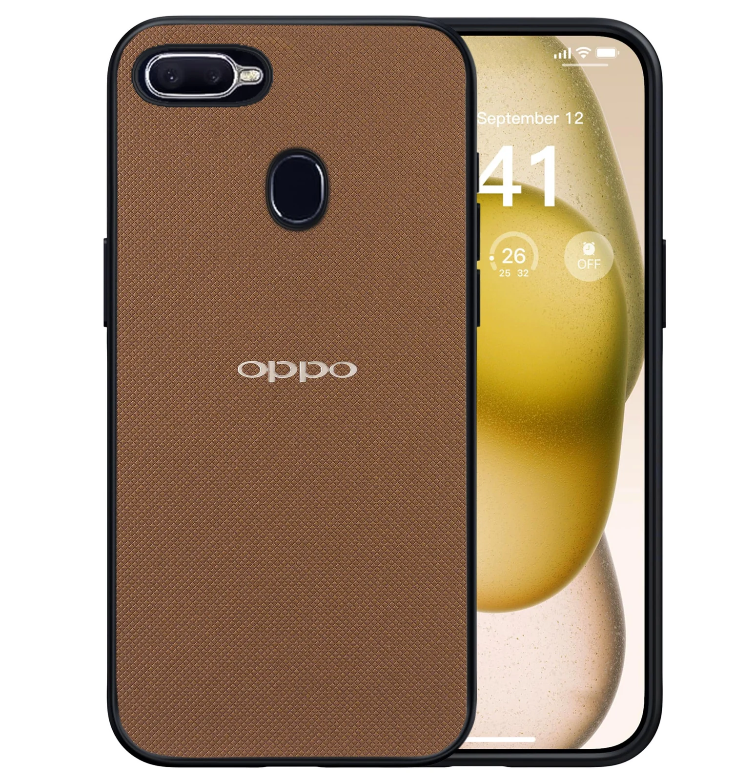 Dl3 Mobilak Compatible with OPPO F9 / F9 Pro / A5 / A5S / A12 / A7 Case Dual Layer Heavy Duty Cell Phone Protective Cover Shockproof Rugged with Non-Slip Textured - Black