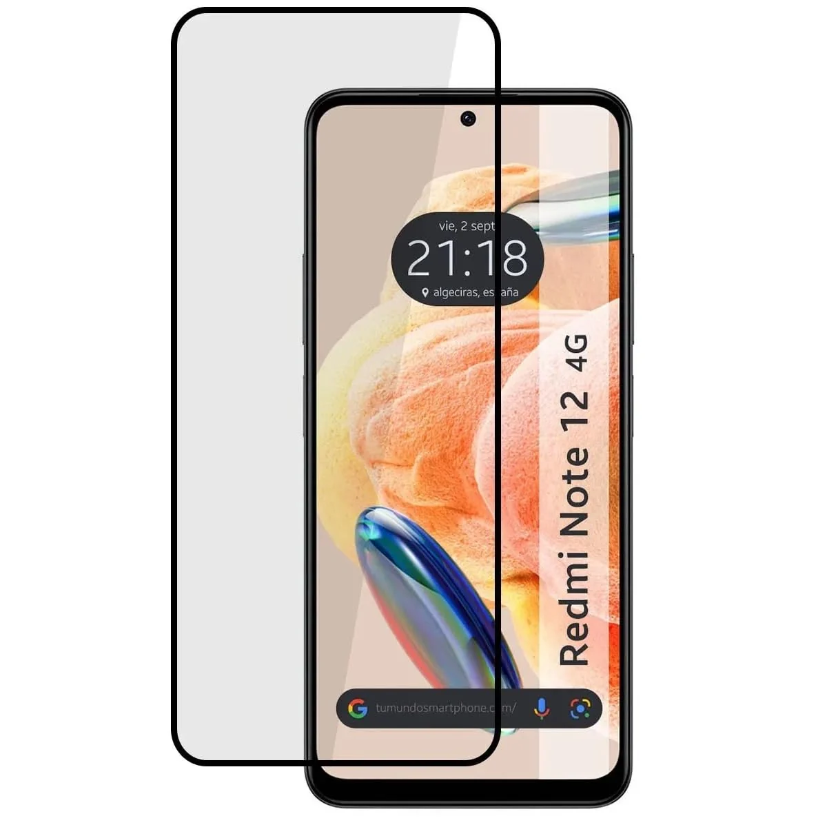 DL3 Mobilak 5D Full Glass Screen Protector For Xiaomi Redmi Note 12 4G / 5G 5D Black Frame - Clear