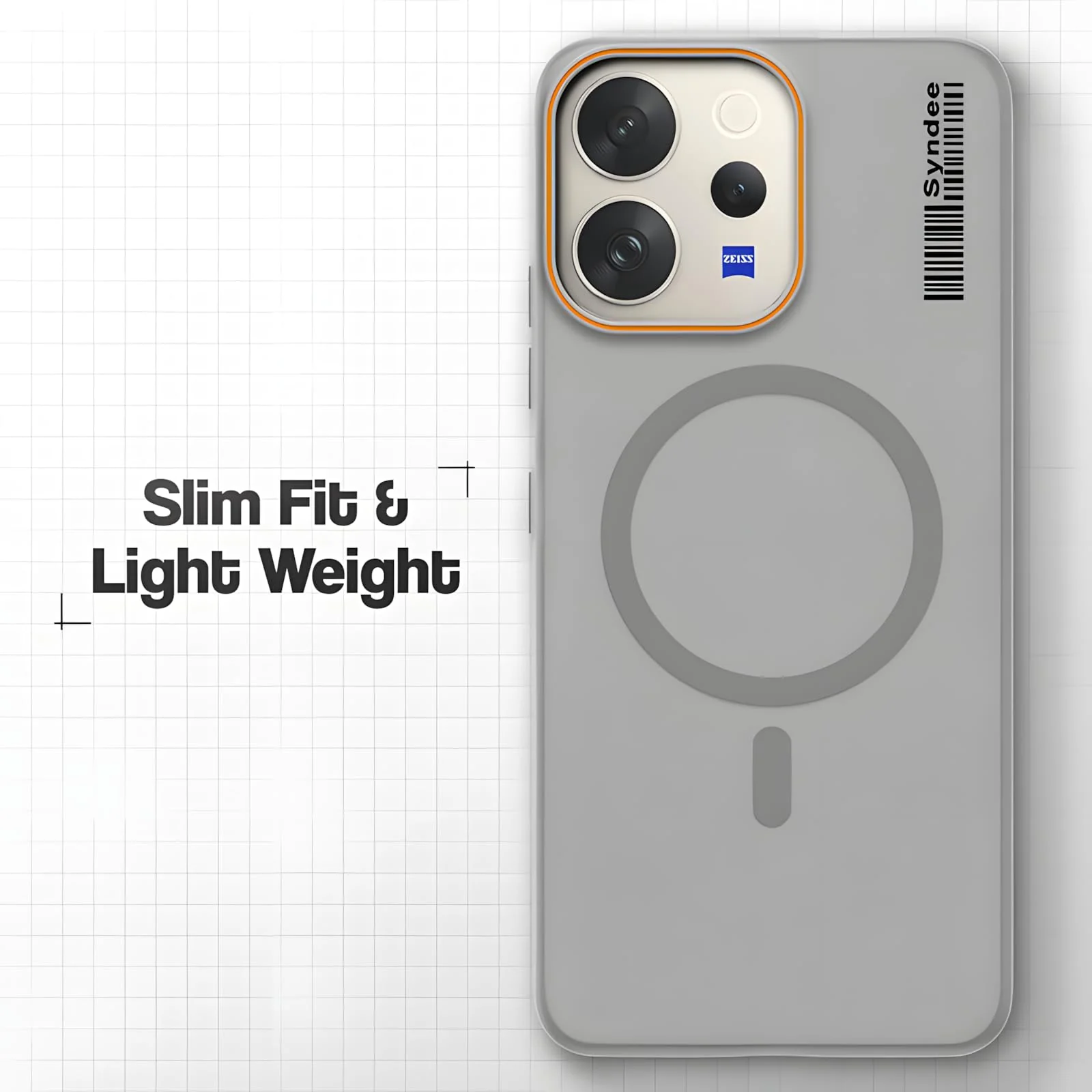 DL3 Mobilak Case Back Cover for HONOR 600 Lite, Sleek Frosted Translucent Back Only Compatible with Wireless Magnetic Accessories | Anti-Scratch Shockproof Phone Case - Gray