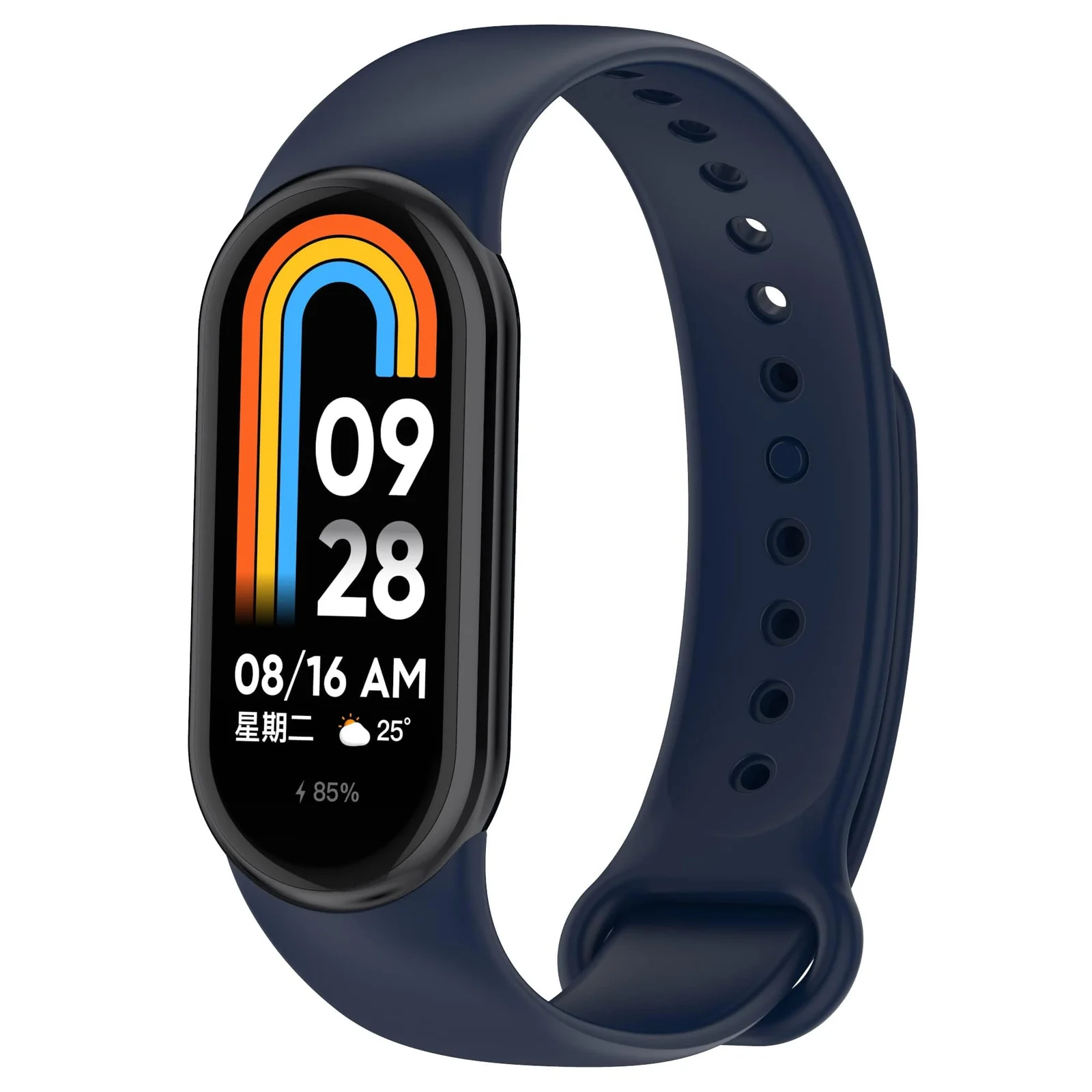 DL3 Mobilak Band Compatible with Xiaomi Mi Band 10/9/8 Replacement Strap, Silicone Skin-Friendly Wrist Strap Adjustable Sports Wristbands for Women Men Xiaomi Smart Band 8/9/10 - Navy Blue