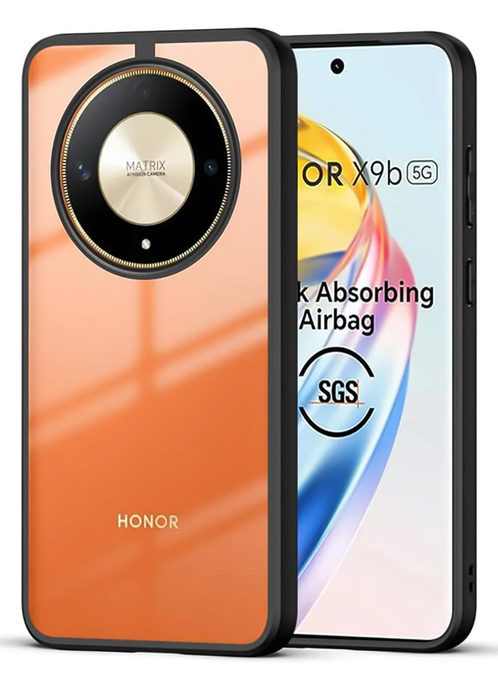 DL3 Mobilak Clear PC and TPU Protective Case for Honor X9b / Honor Magic 6 Lite / Honor X50 with Camera Protection and Military-Grade Protection - Black