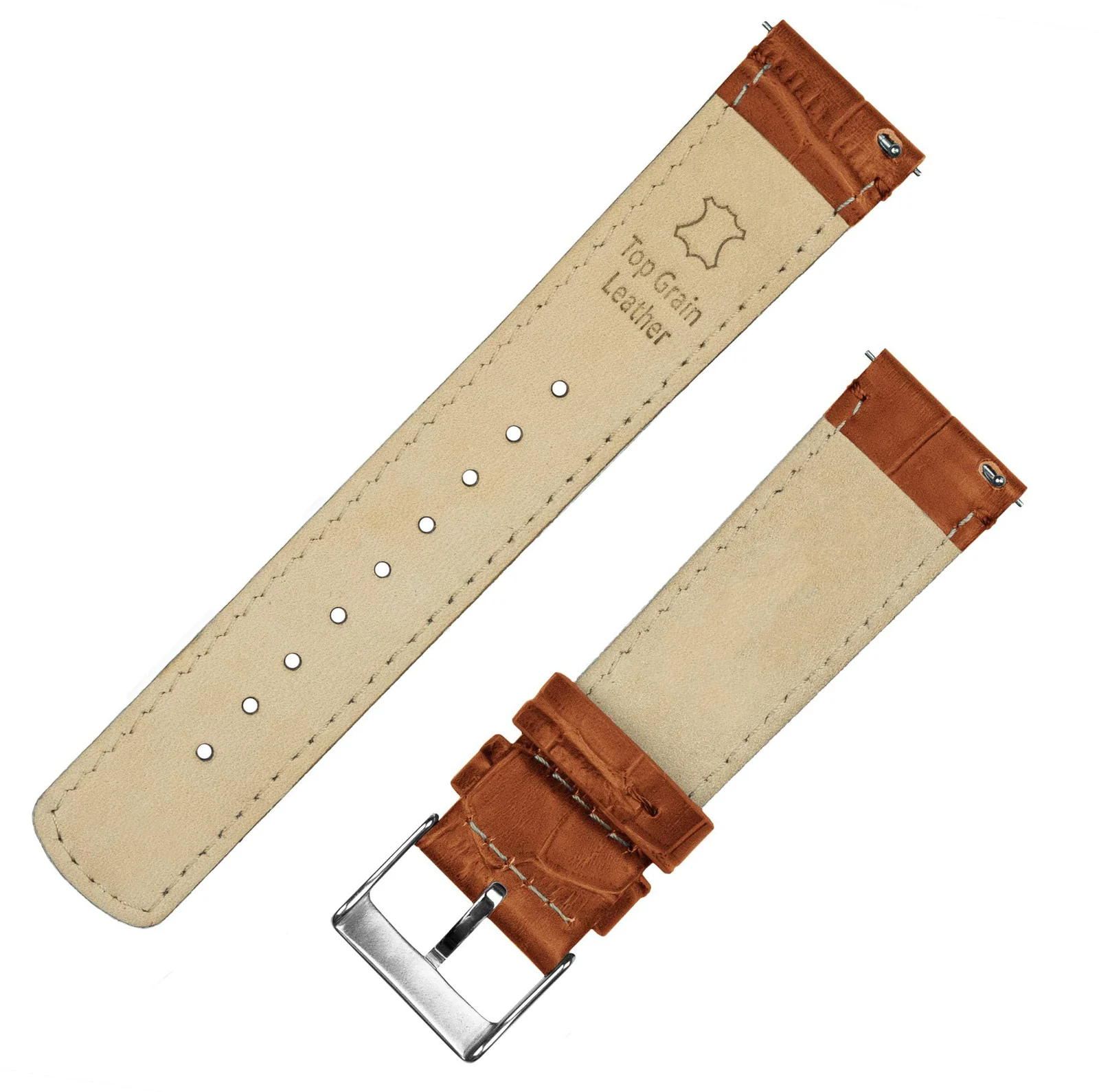 DL3 Mobilak Strap Leather 22MM Band For Samsung Galaxy Watch 3 45mm/Watch 46mm/Gear S3/Huawei watch GT5 GT4 GT3 46MM/Watch 4/3/GT2E/GT2 Pro/GT 3 Pro/GT5 Pro/GT GT2 46MM/Amazfit GTR 4/3/3 Pro/2/2e - Toffee Brown
