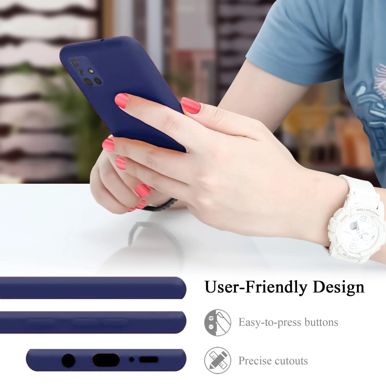 DL3 Mobilak Samsung Galaxy A71 Case, Soft Flexible Silicone Gel Rubber Bumper Cover, Full Body Shockproof Protective Phone Case - Blue 2