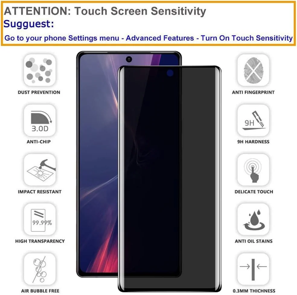 DL3 Mobilak Screen Protector Compatible with Samsung Galaxy S23 Ultra Privacy, Anti-Spy 9H Hardness Tempered Glass Film - Black