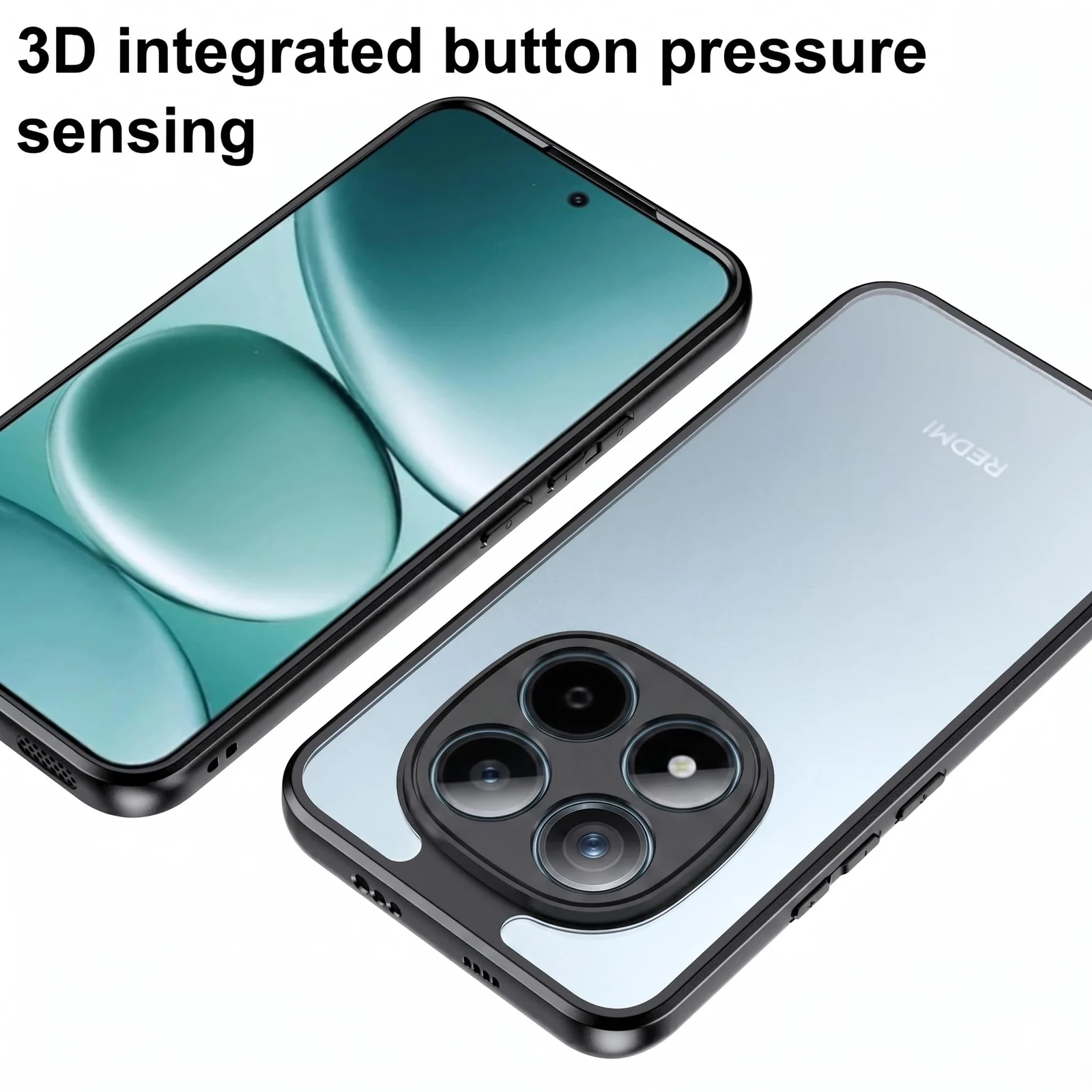 DL3 Mobilak Clear PC and TPU Protective Case for Xiaomi Redmi Note 15 Pro 5G, Military-Grade Shockproof Anti-Yellowing, Slim Protective Phone with Camera Protection and Military-Grade Protection - Black