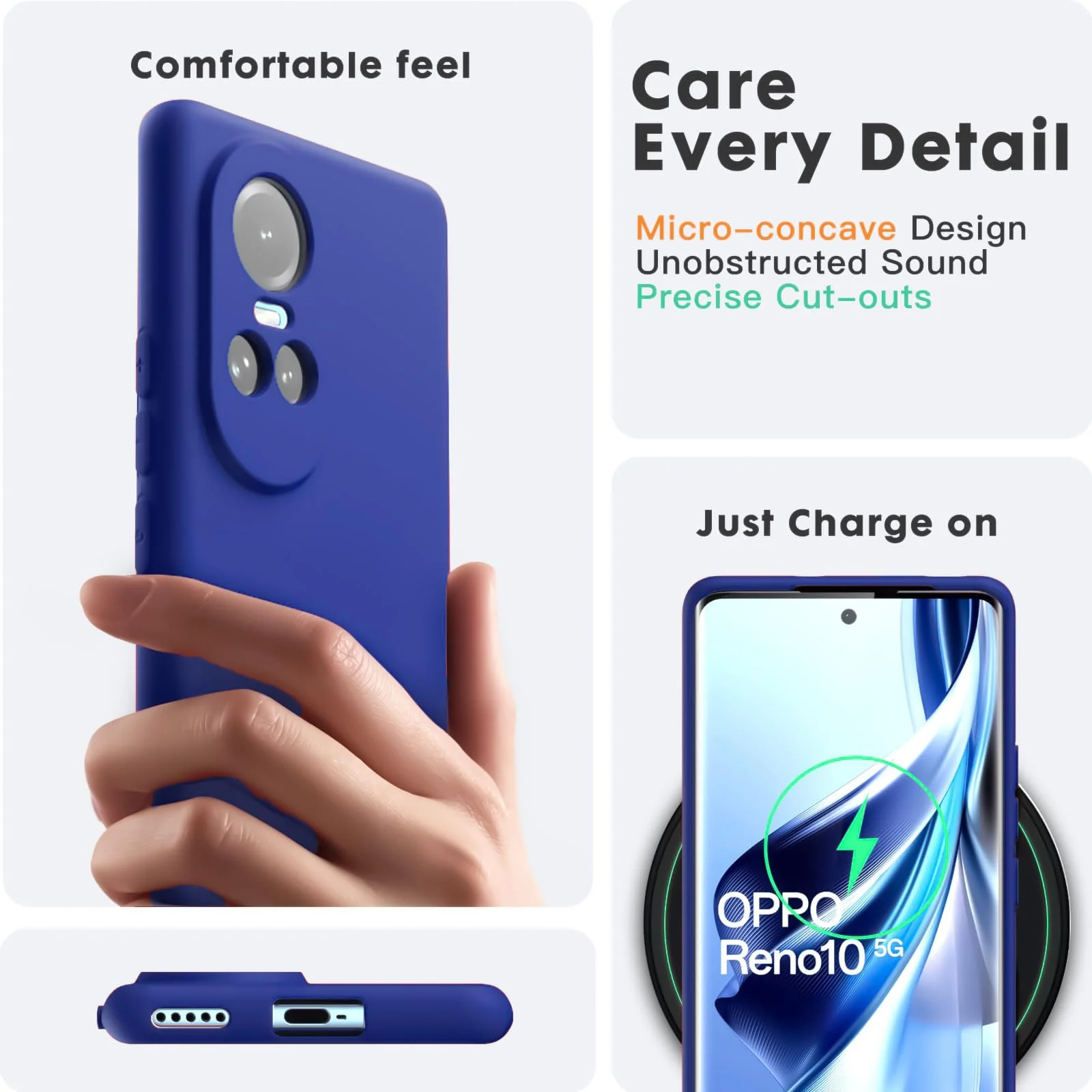 DL3 Mobilak Liquid Silicone Case for OPPO Reno 10, Shock-absorbing protection, Scratch-resistant surface, Soft microfiber lining - Pepsi