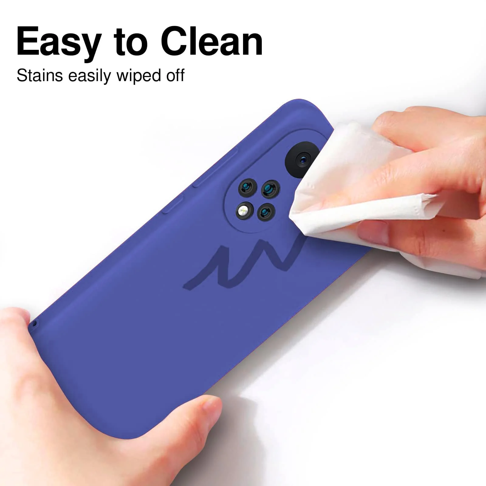 DL3 Mobilak Soft Silicone Protective Case for Honor 50 / Huawei Nova 9 with Microfiber Lining and Shockproof Design - Light Blue