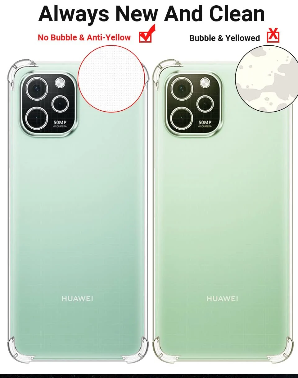 DL3 Mobilak Clear TPU Case for Huawei Nova Y61, Camera protection, Shock-absorbing protection, Non-slip grip - Clear