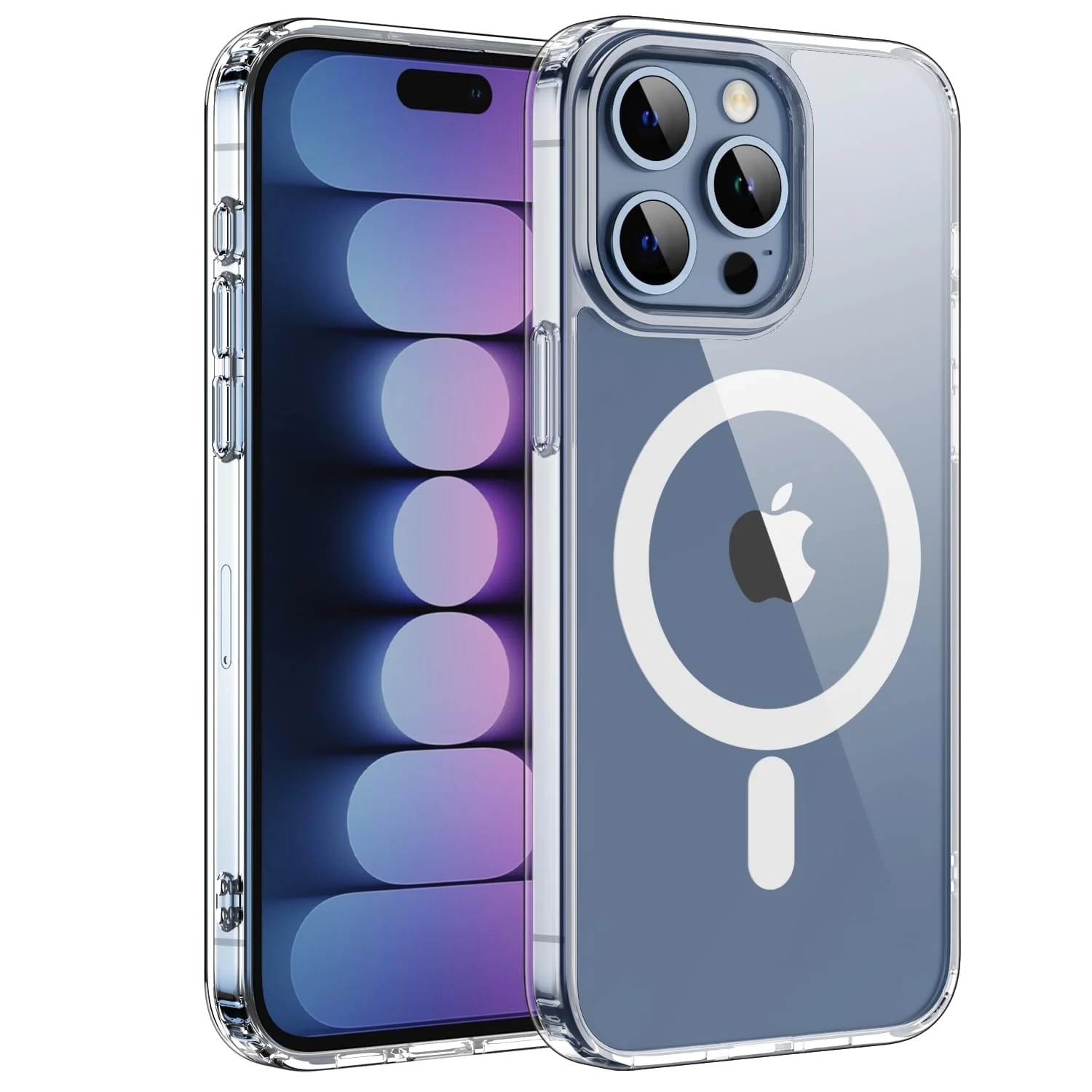 DL3 MOBILAK for iPhone 15 Pro Max Case Clear [Compatible with MagSafe] Slim Magnetic Clear Bumper Case for Enhanced Protection