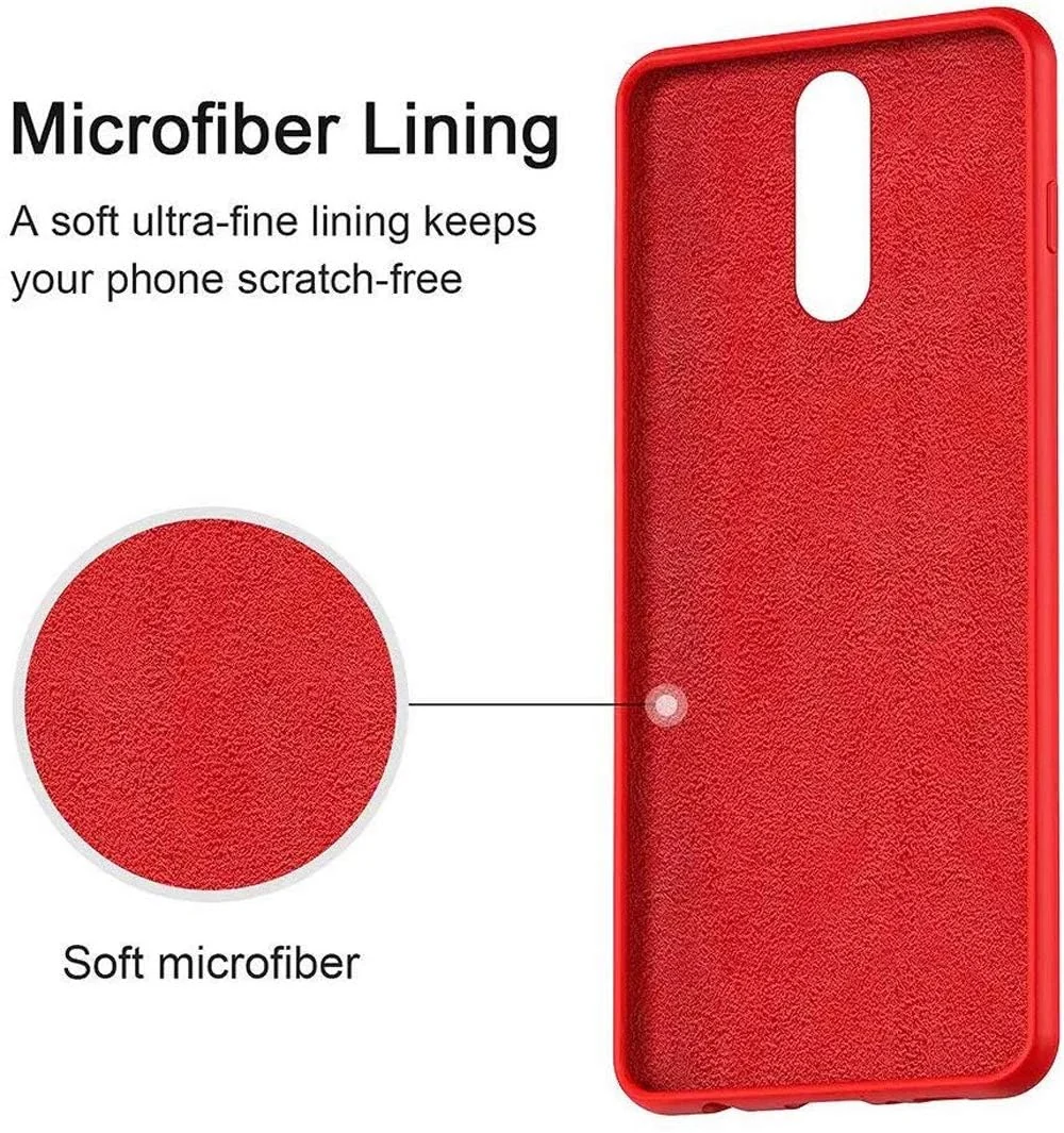 DL3 Mobilak Soft Silicone Protective Case for Huawei Mate 10 Lite with Microfiber Lining and Shockproof Design - Red