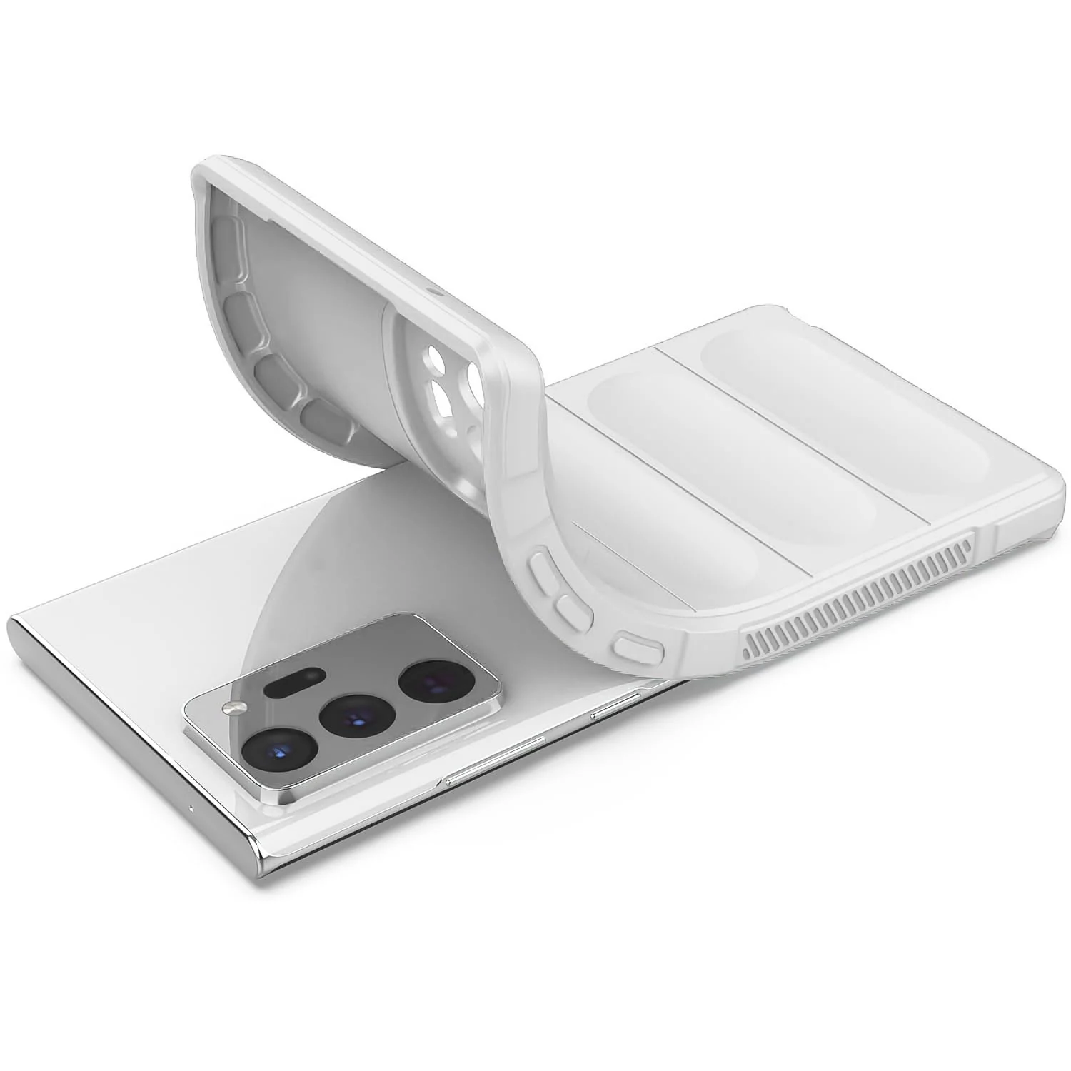 DL3 Mobilak Flexible Silicone and TPU Protective Case with Camera Protection for Samsung Galaxy Note 20 Ultra - White