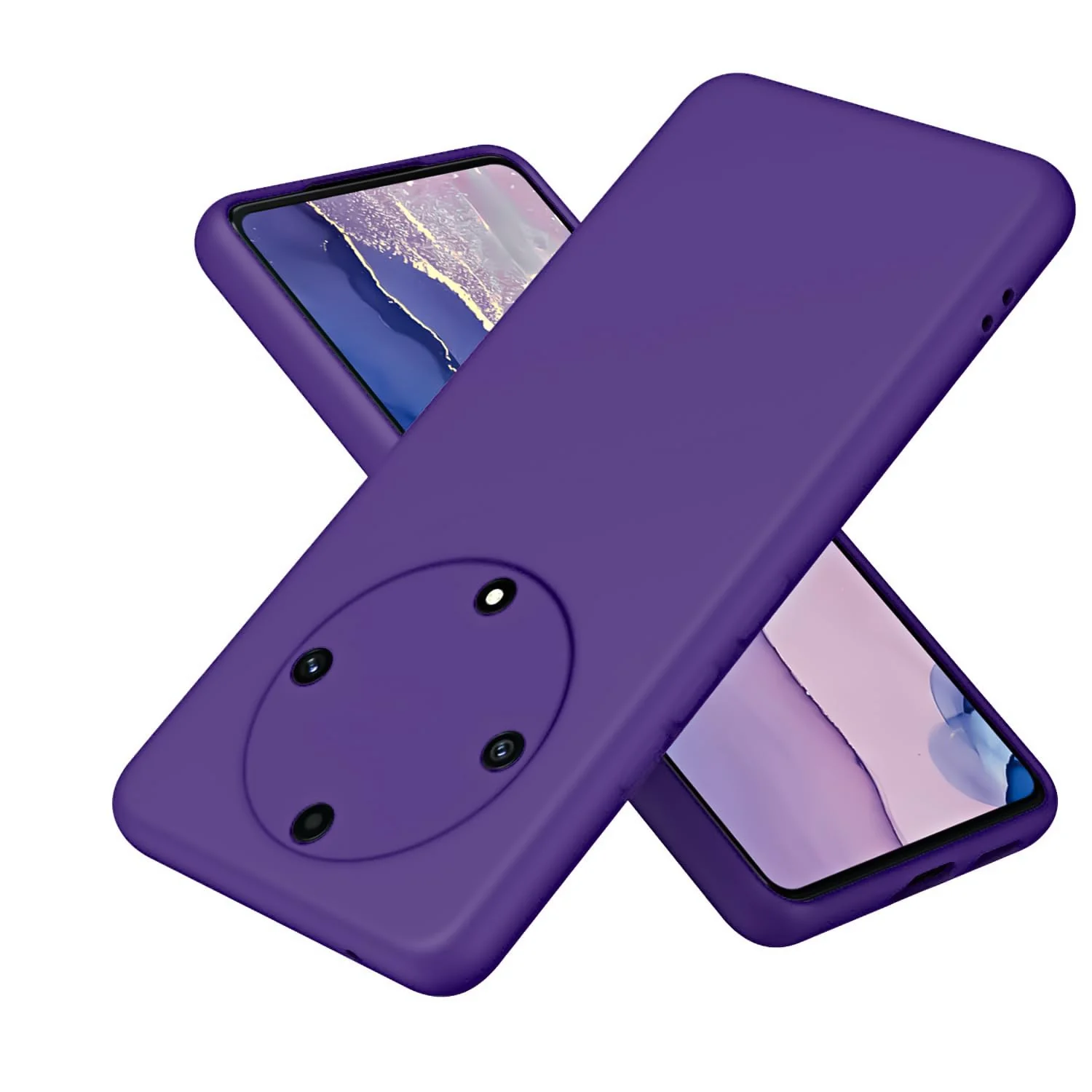 DL3 Mobilak Soft Silicone Protective Case for Honor X9b with Microfiber Lining and Shockproof Design - Purple