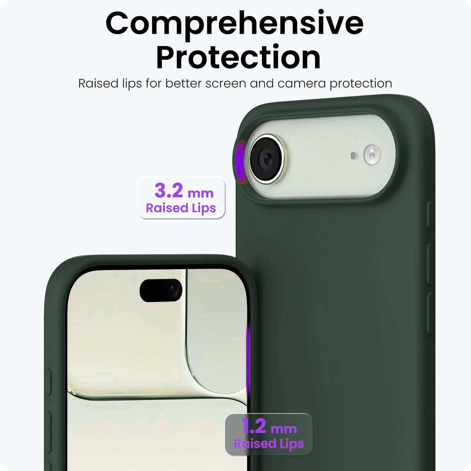 DL3 Mobilak Liquid Silicone Protective Case for iPhone 17 Air 6.5-Inch with Microfiber Lining and Shockproof Design - Green