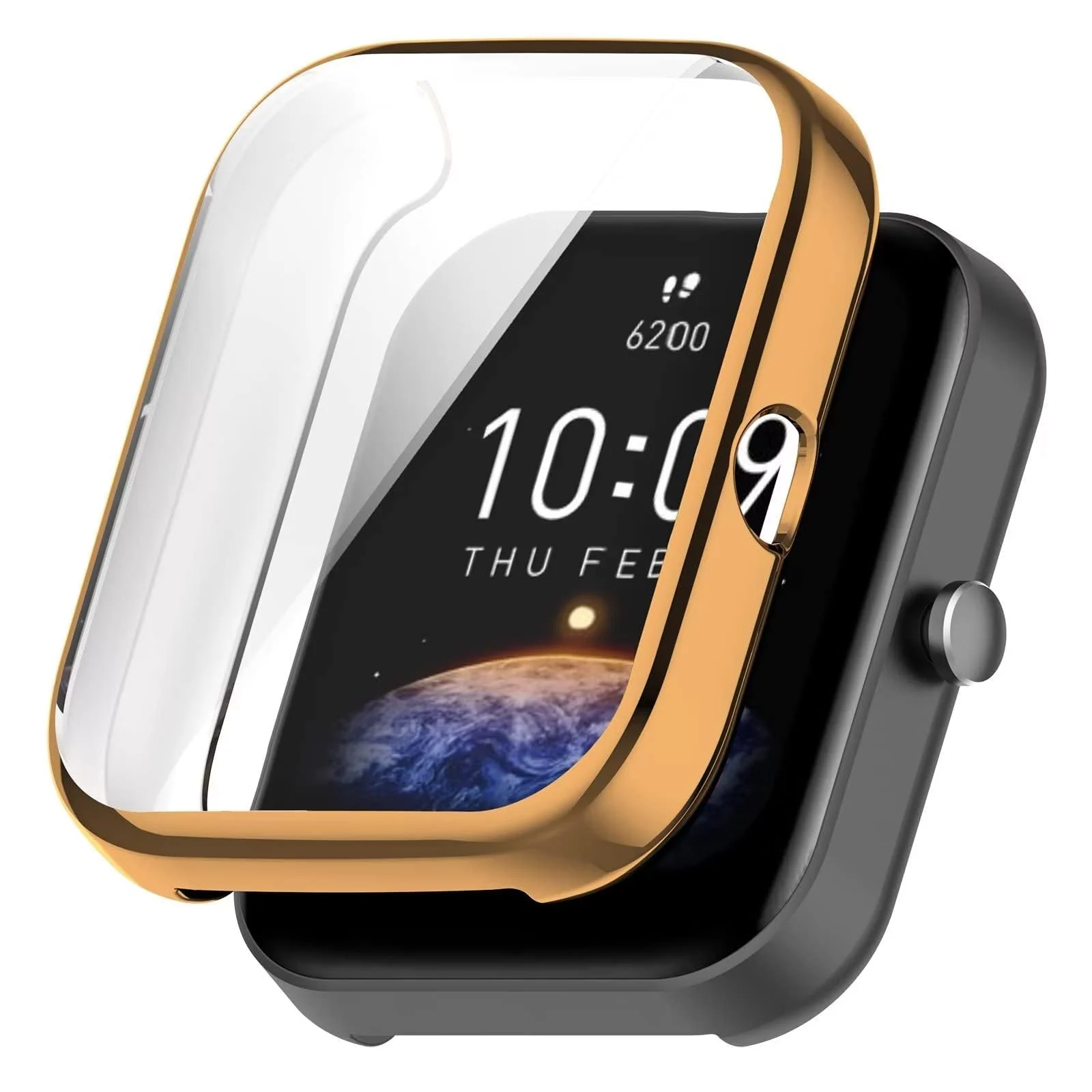 DL3 Mobilak Case Compatible with Amazfit Bip3 Pro/Amazfit Bip 3 Case All-Around Screen Protector Watch Soft TPU Shockproof Cover Slim Guard Thin Bumper Shell Protector - Rose Gold