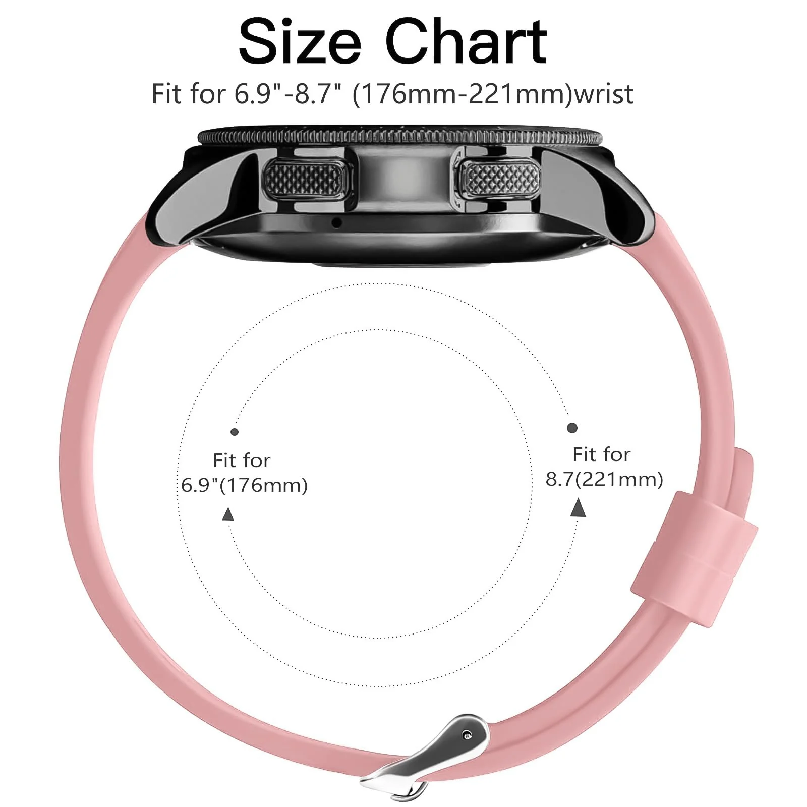 DL3 Mobilak Silicone Sport Band 22MM Strap Compatible with Samsung Galaxy Watch 3 45mm/Watch 46mm/Gear S3/Huawei watch GT4 46MM/GT3 46MM/GT2E/GT2 Pro/GT GT2 46MM/Amaz-fit GTR 4/3/3Pro/2/2e (A. ) - A.Pink
