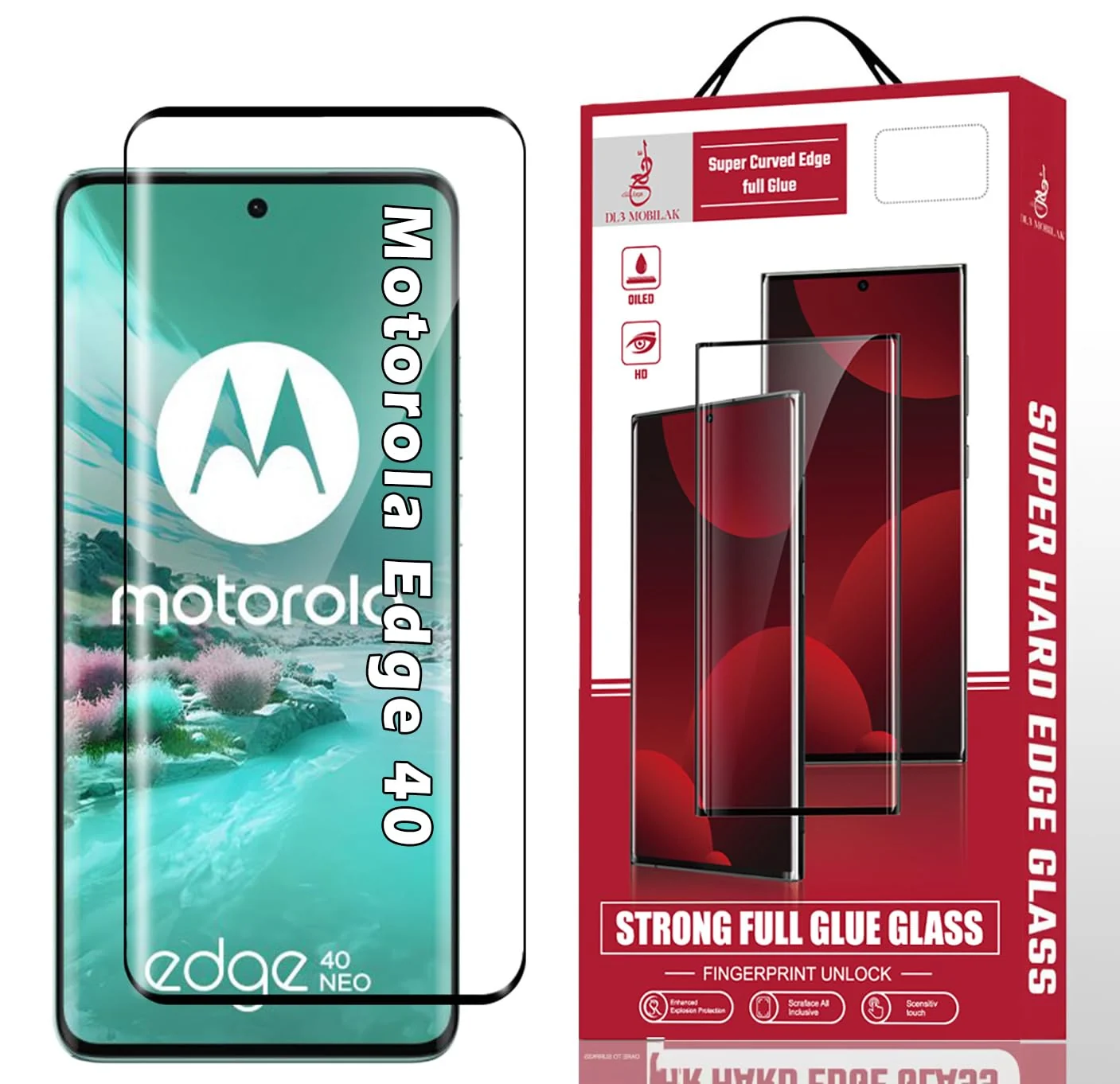 DL3 Mobilak Screen Protector for motorola edge 40, Tempered Glass Screen Saver Premium HD Protective, Scratch Resistant, NO-Bubble, 9H Hardness, Full Coverage Film - Clear