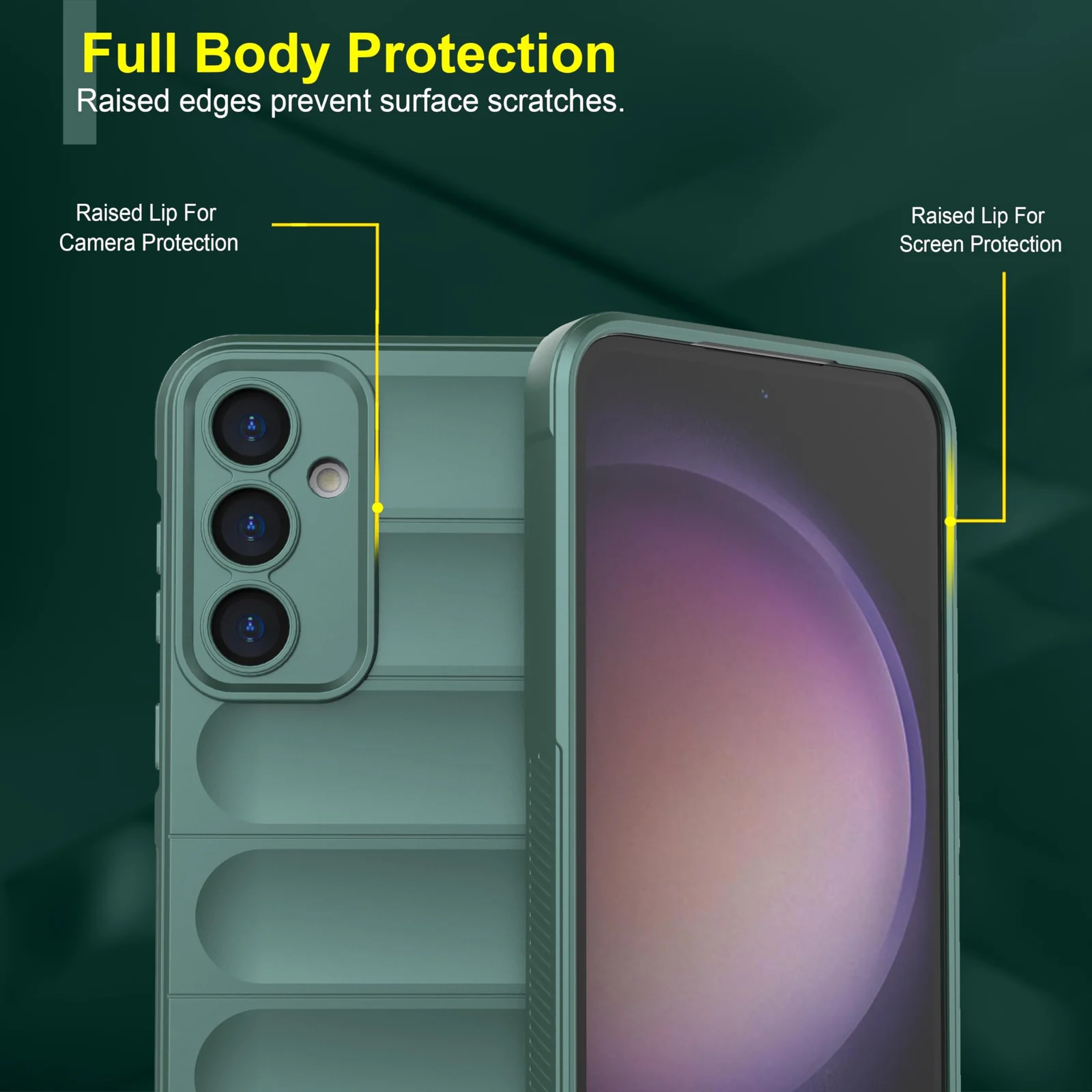 DL3 Mobilak Soft Silicone Protective Case for Samsung Galaxy S24 FE with Camera Protection and Shockproof Design - Green