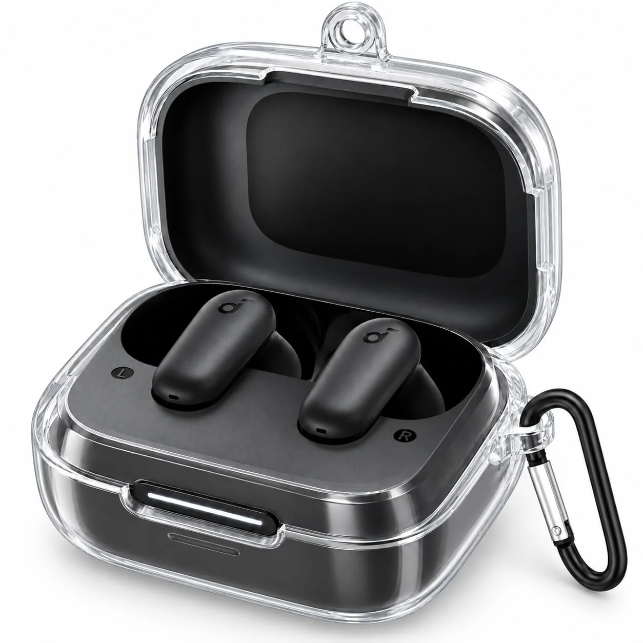 Anker Soundcore R50i NC / Anker P30i Case Cover — DL3 MOBILAK Soft Silicone Earbuds Case with Carabiner for Anker Soundcore R50i NC and P30i