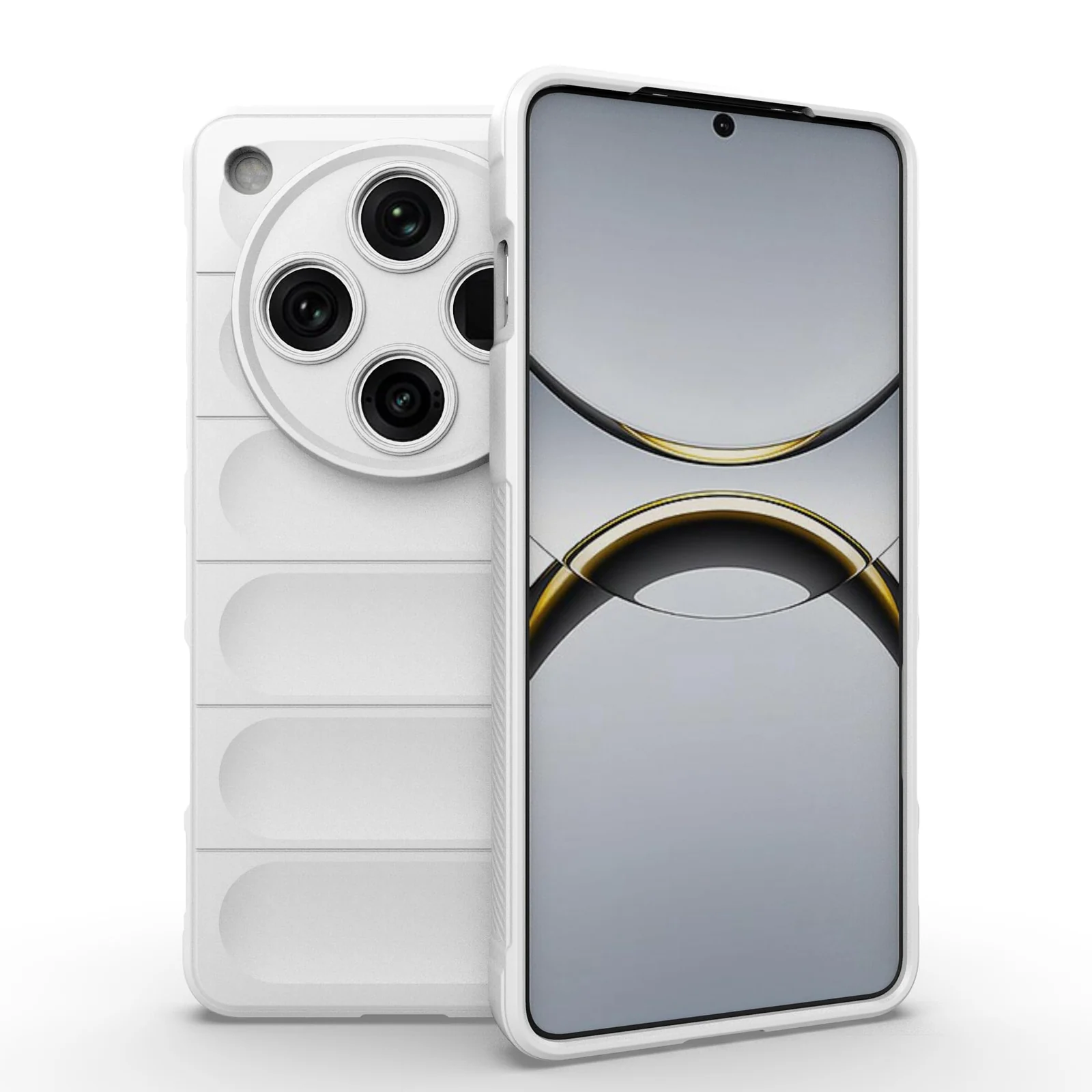 DL3 Mobilak Flexible Silicone and TPU Protective Case with Camera Protection for OPPO Find X8 Pro - White