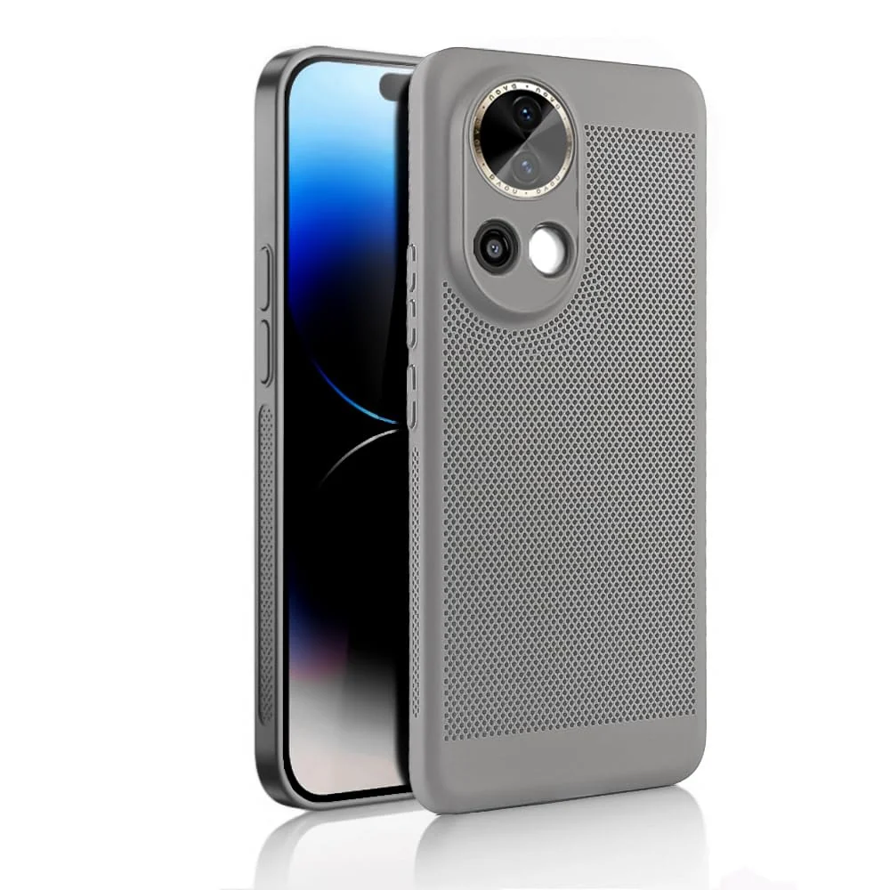 Dl3 Mobilak Case For Huawei Nova 13 / Nova 12 Heat Dissipation Case with Built-in Camera Lens Protector Slim Fit Breathable Cooling Anti-Fingerprint Hard PC Back Shockproof Cover (Baby Blue)