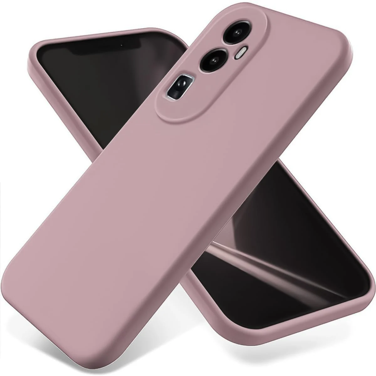 DL3 Mobilak Liquid Silicone Protective Case with Soft Microfiber Lining with Full Camera Protection for OPPO Reno 10 Pro+ Plus 5G - Cashmere