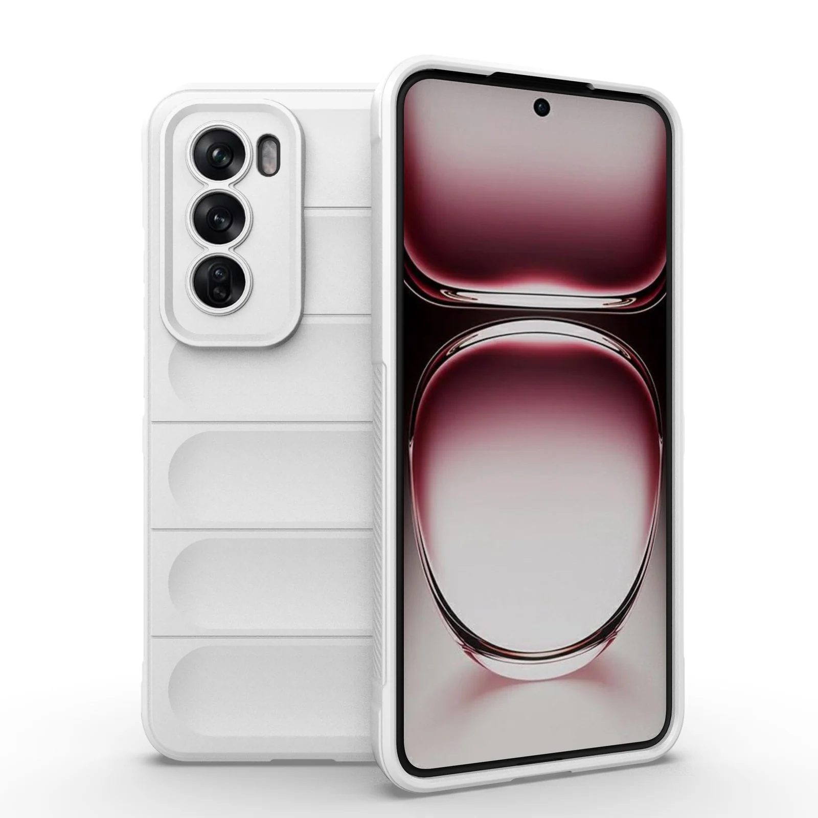 DL3 Mobilak Rugged Protective Case for OPPO Reno 12 Pro 5G, Camera protection, Shock-absorbing protection, Non-slip grip - White