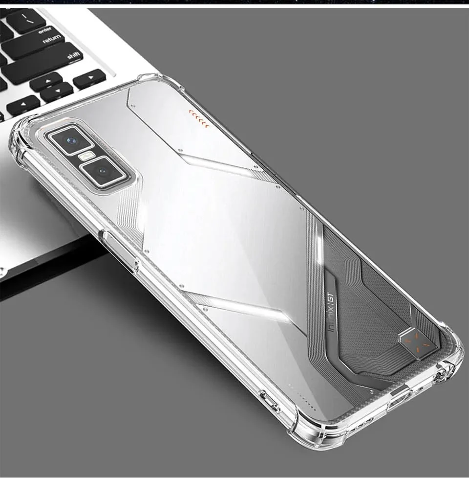 DL3 Mobilak Case Compatible with Infinix GT 30 Pro, Cover SiliconeTransparent TPU Gorilla Anti-shock Protector Camera Shockproof Corners - Clear