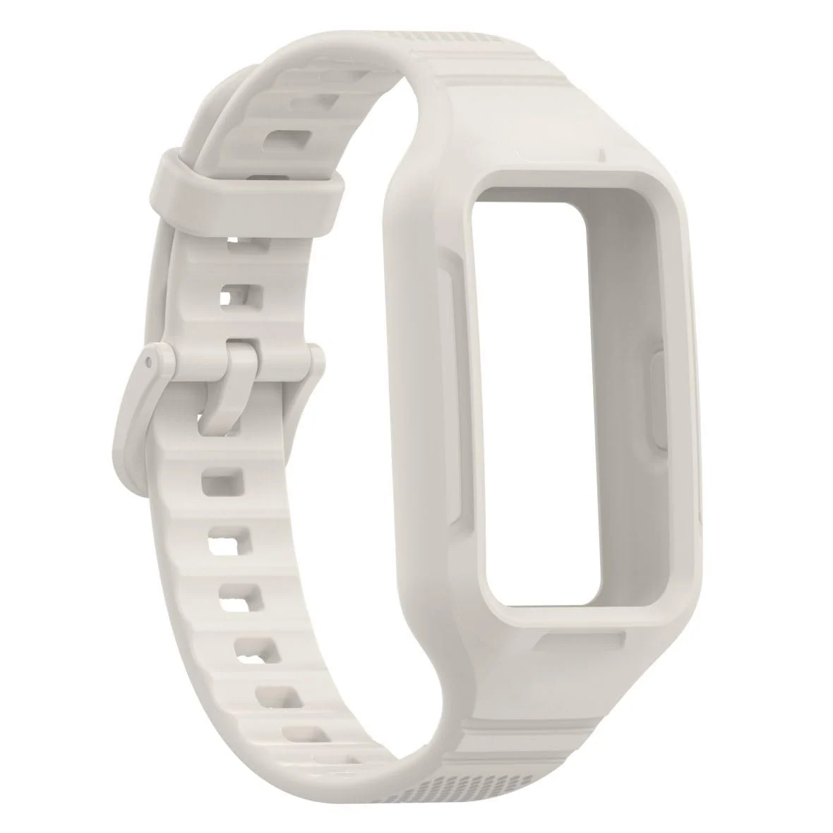 DL3 Mobilak Strap Compatible with Huawei Band 10/9/8/7/6/6 Pro, Adjustable Replacement Strap - Silicone Replacement Wrist Strap With Built-in Case Cover For Honor Band 6/7 - Black - Beige