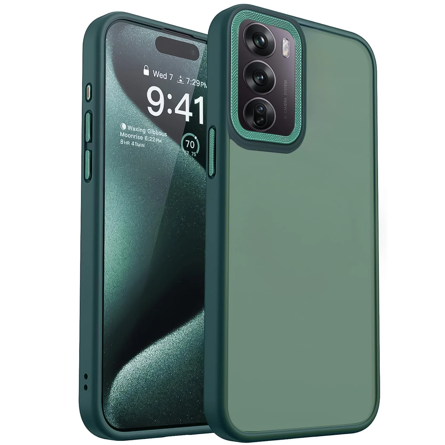 Dl3 Mobilak Case for Oppo Reno 12 Pro 5G (Reno12 Pro) Case Magnetic Translucent Matte Phone Cases Thin Slim Fit Shockproof Bumper Protective Cover for Women Men Girls (Baby Blue)