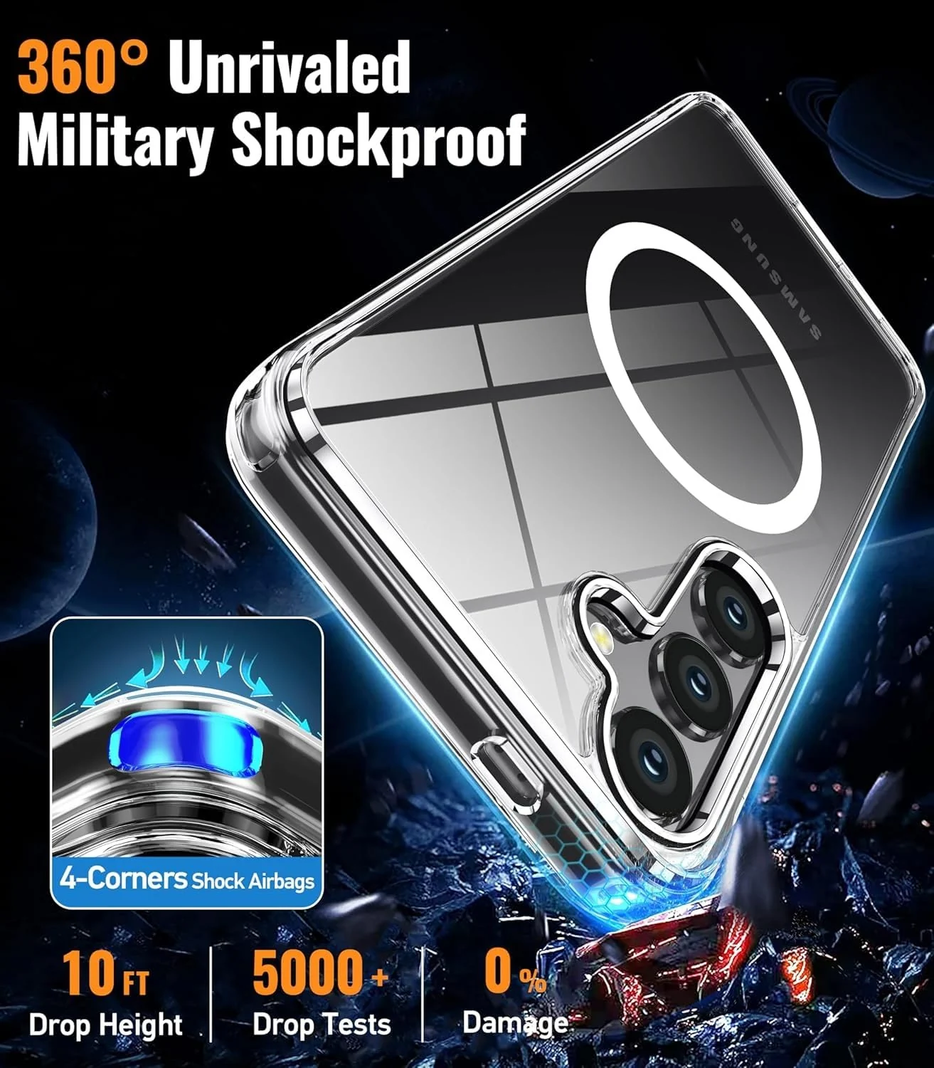 "DL3 Mobilak for Samsung Galaxy S25+ Plus 5G Case 6.7"", [Compatible with MagSafe] Slim Magnetic Bumper Case - Clear"