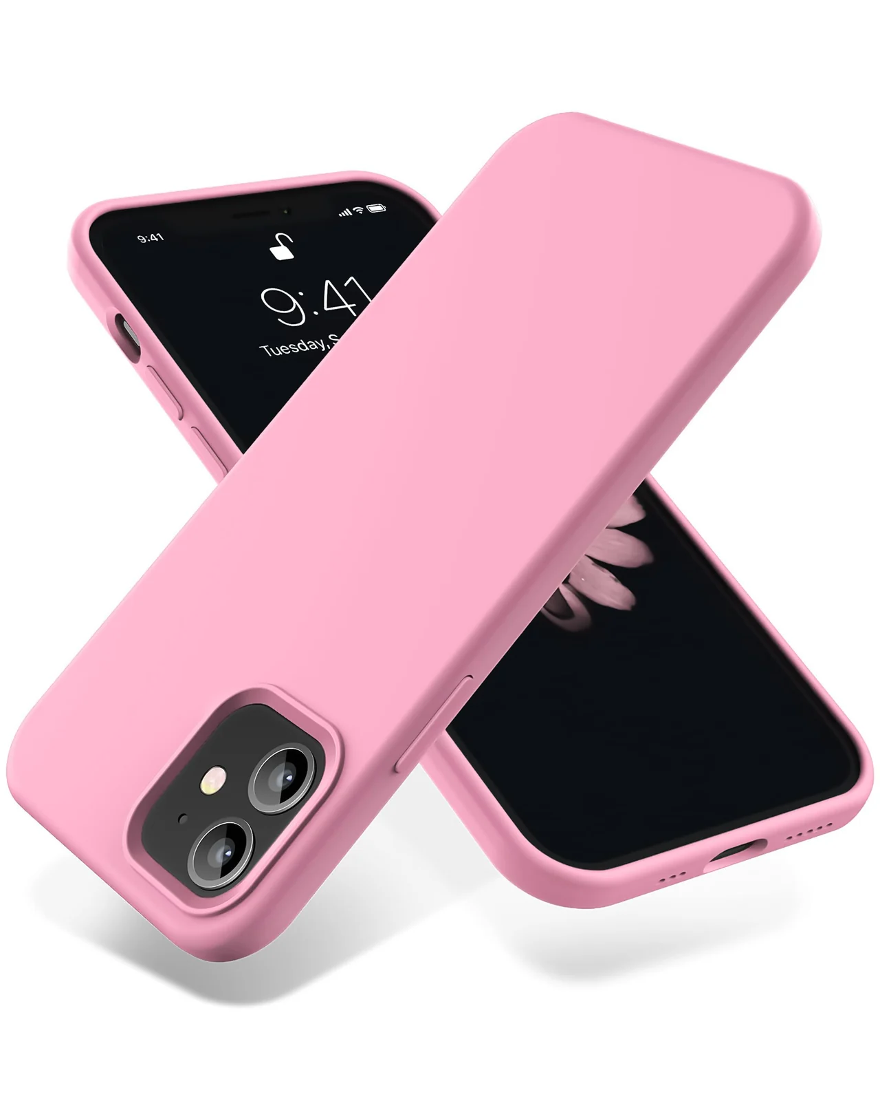DL3 Mobilak Liquid Silicone Protective Case with Soft Microfiber Lining for iPhone 11 (6.1 Inch) - B.pink