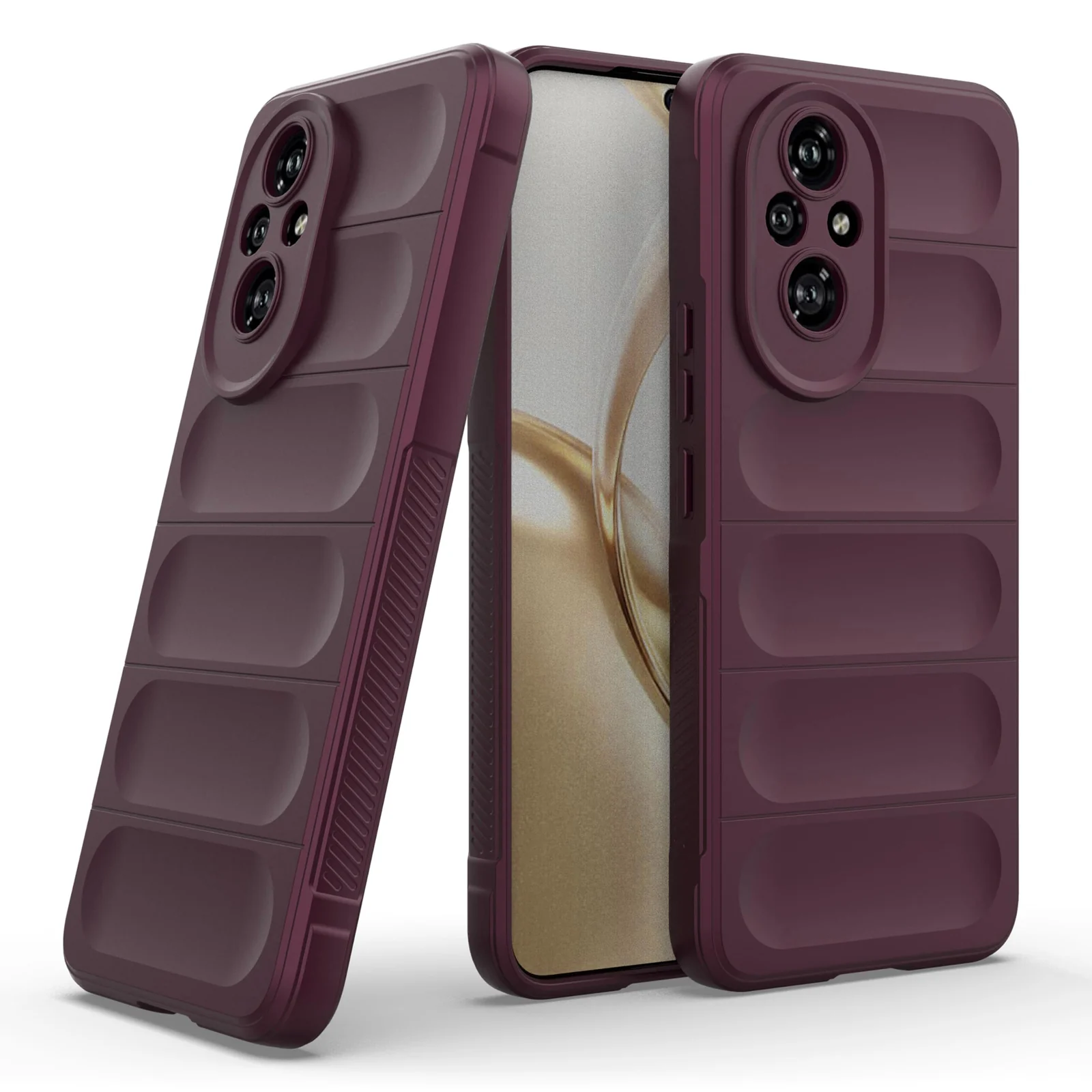 DL3 Mobilak Soft Silicone Protective Case for Honor 200 5G with Camera Protection and Shockproof Design - Wine Red
