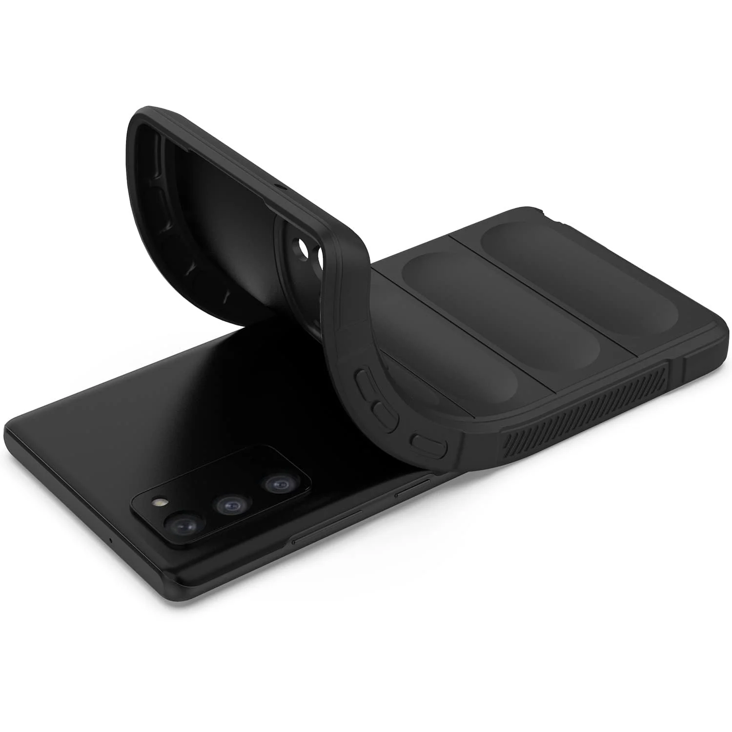 DL3 Mobilak Silicone Case for Samsung Galaxy Note 20 5G Heavy Duty Protective [Slim Fit] Shockproof Soft Flexible Protective Design Shock-Absorption TPU Cover With Camera Protection - Black