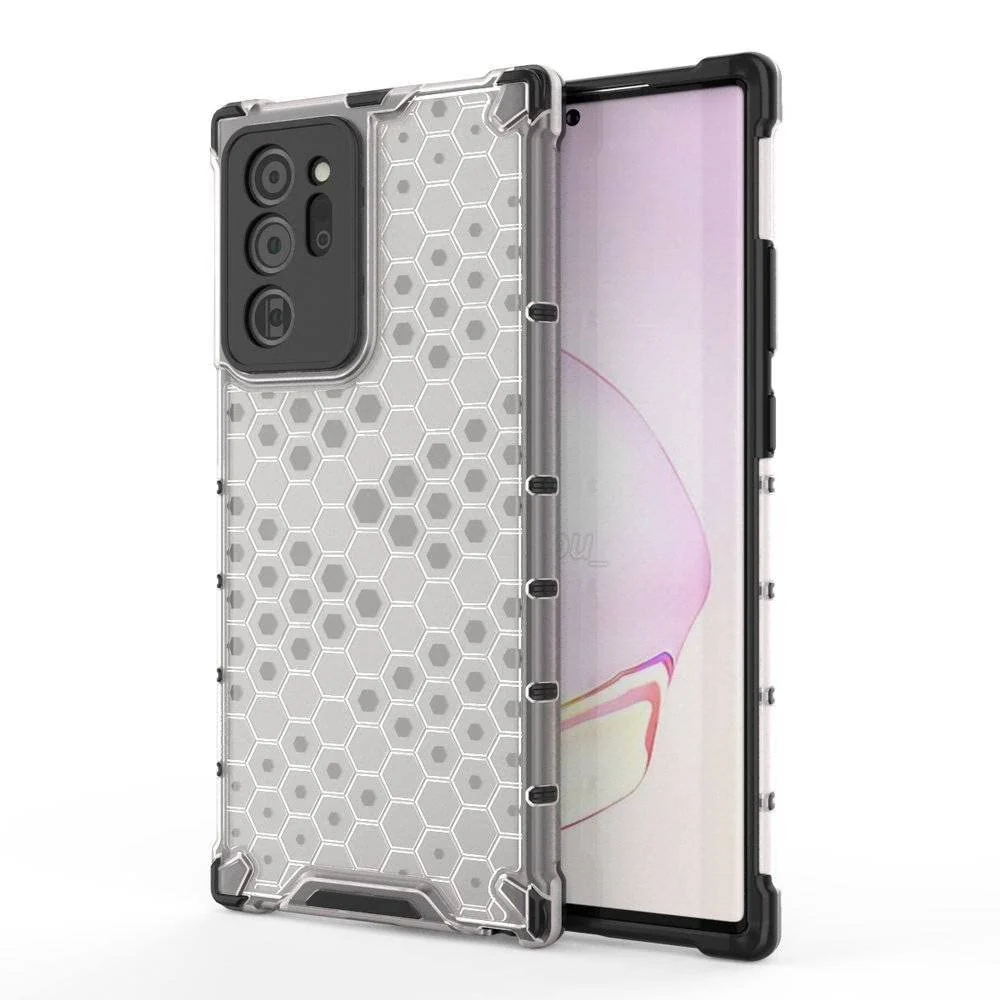 DL3 Mobilak Honeycomb Protective Case for Samsung Galaxy Note 20 5G, Shock-absorbing protection, Transparent design, Slim, lightweight profile - Clear