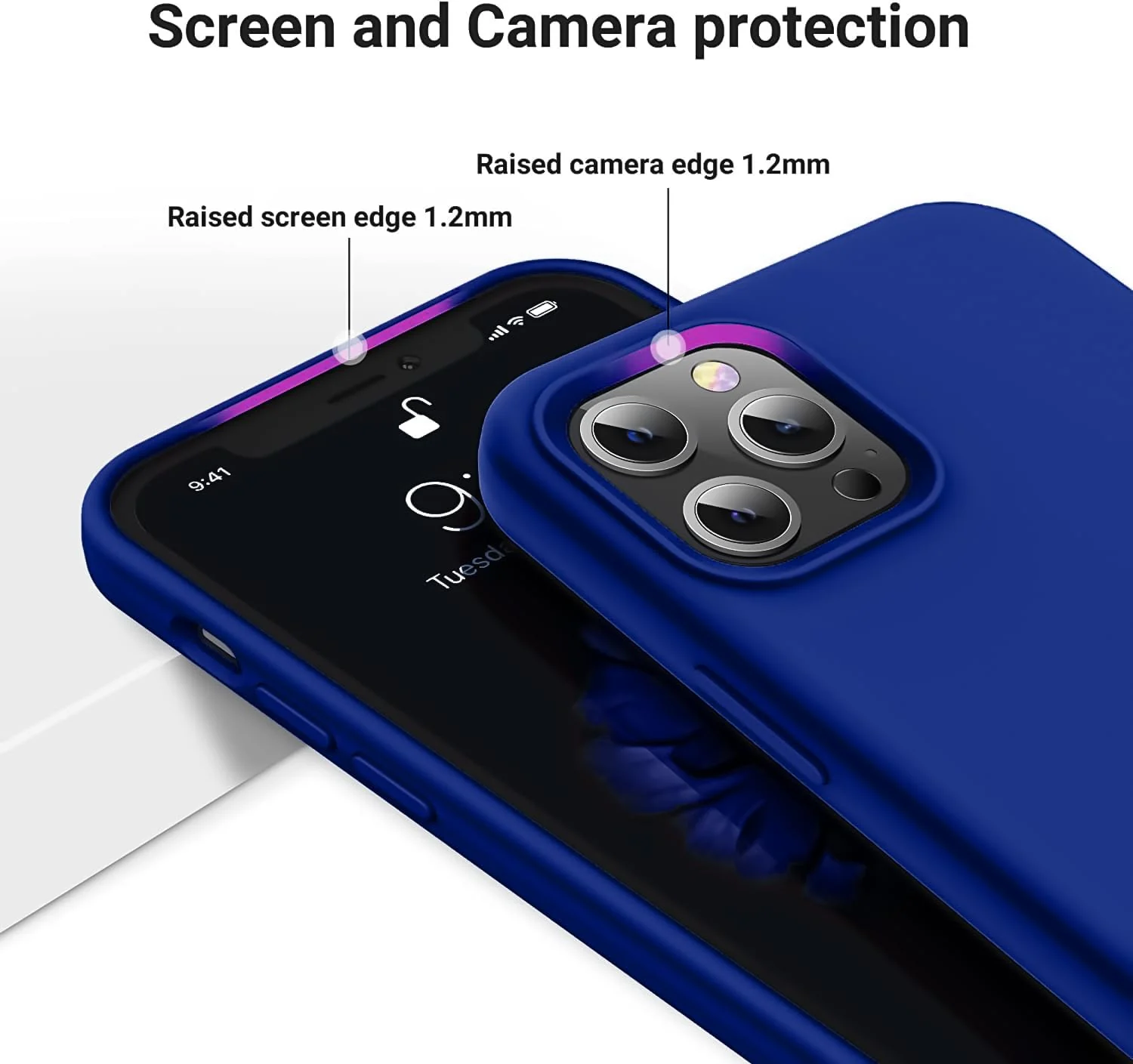 DL3 Mobilak Liquid Silicone Case for iPhone 14 Pro (6.1 Inch), Shock-absorbing protection, Scratch-resistant surface, Soft microfiber lining - Pepsi