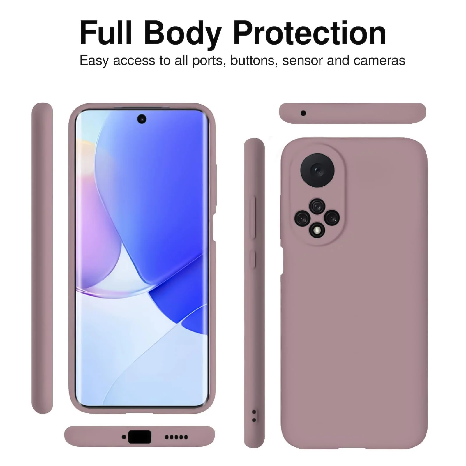 DL3 Mobilak Honor 50 / Huawei Nova 9 Case, Soft Flexible Silicone Gel Rubber Bumper Cover, Slim Fit Full Body Shockproof Protective Phone Case - Cashmere