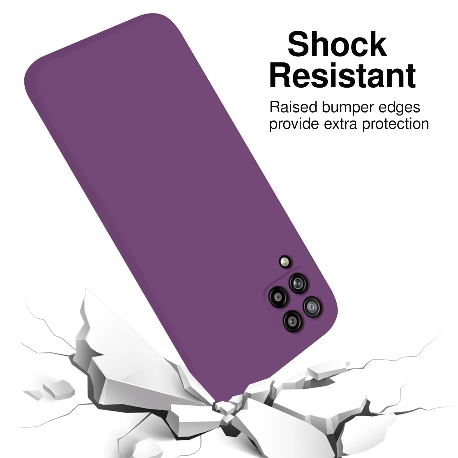 DL3 Mobilak Soft Silicone Protective Case for Samsung Galaxy A12 / M12 with Microfiber Lining and Shockproof Design - Violet