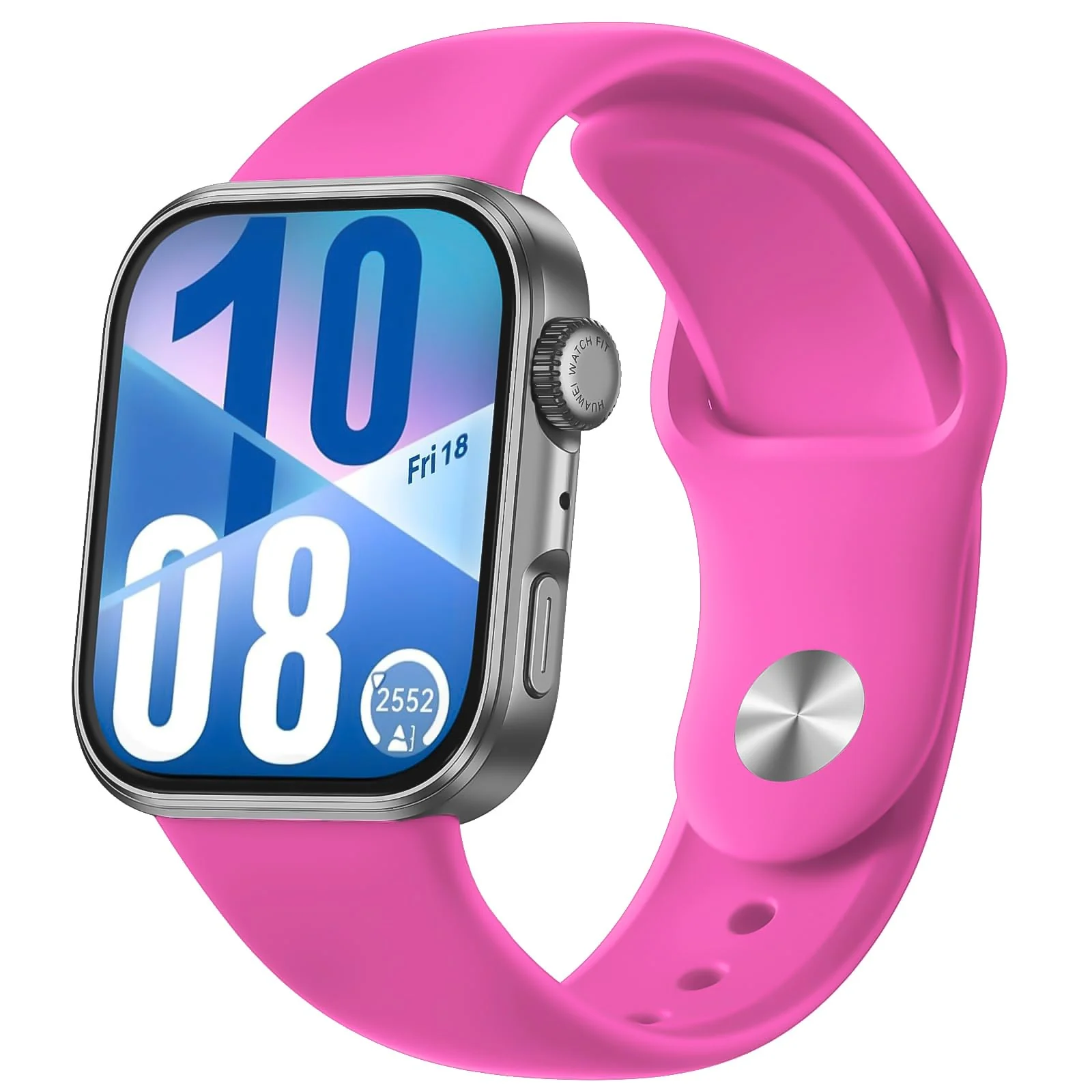 DL3 Mobilak Silicone Strap Compatible with Huawei Watch Fit 3 Strap for Men Women Breathable Soft Replacement Strap Adjustable Waterproof Sports Straps - Hot Pink