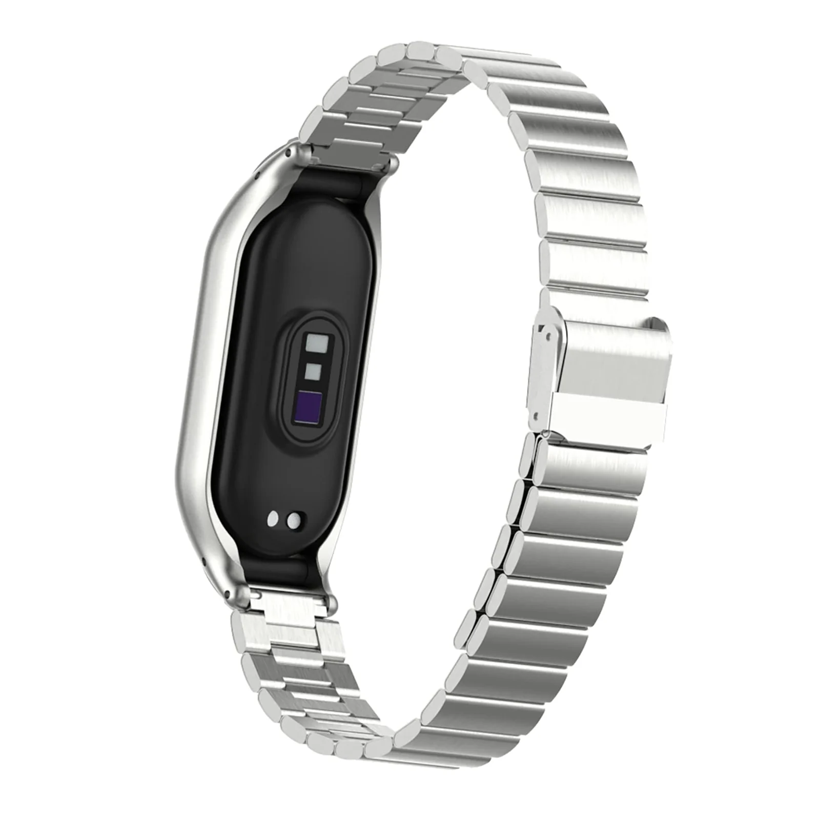 DL3 Mobilak Mi Band 6 Mi Band 5 Strap for Xiaomi Mi Band 5 6, Stainless Steel Watch Band Metal Replacement Bracelet Wristband for M5 M6 - Silver