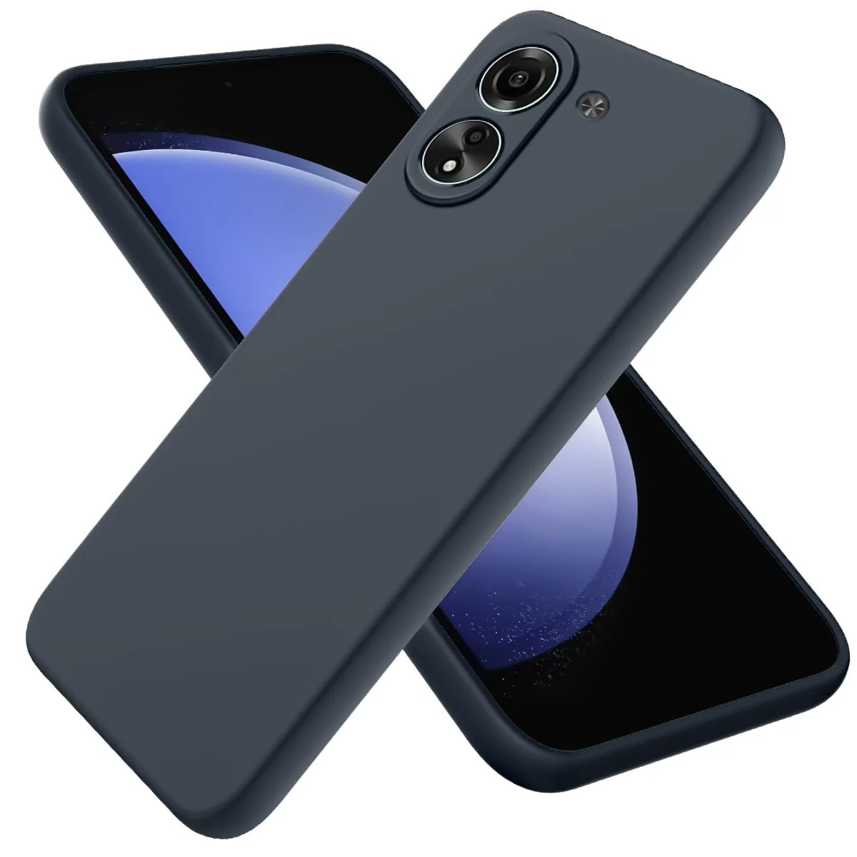 DL3 Mobilak Silicone Protective Case for Xiaomi Redmi 13C, Shock-absorbing protection, Scratch-resistant surface, Soft microfiber lining - MidNight Blue