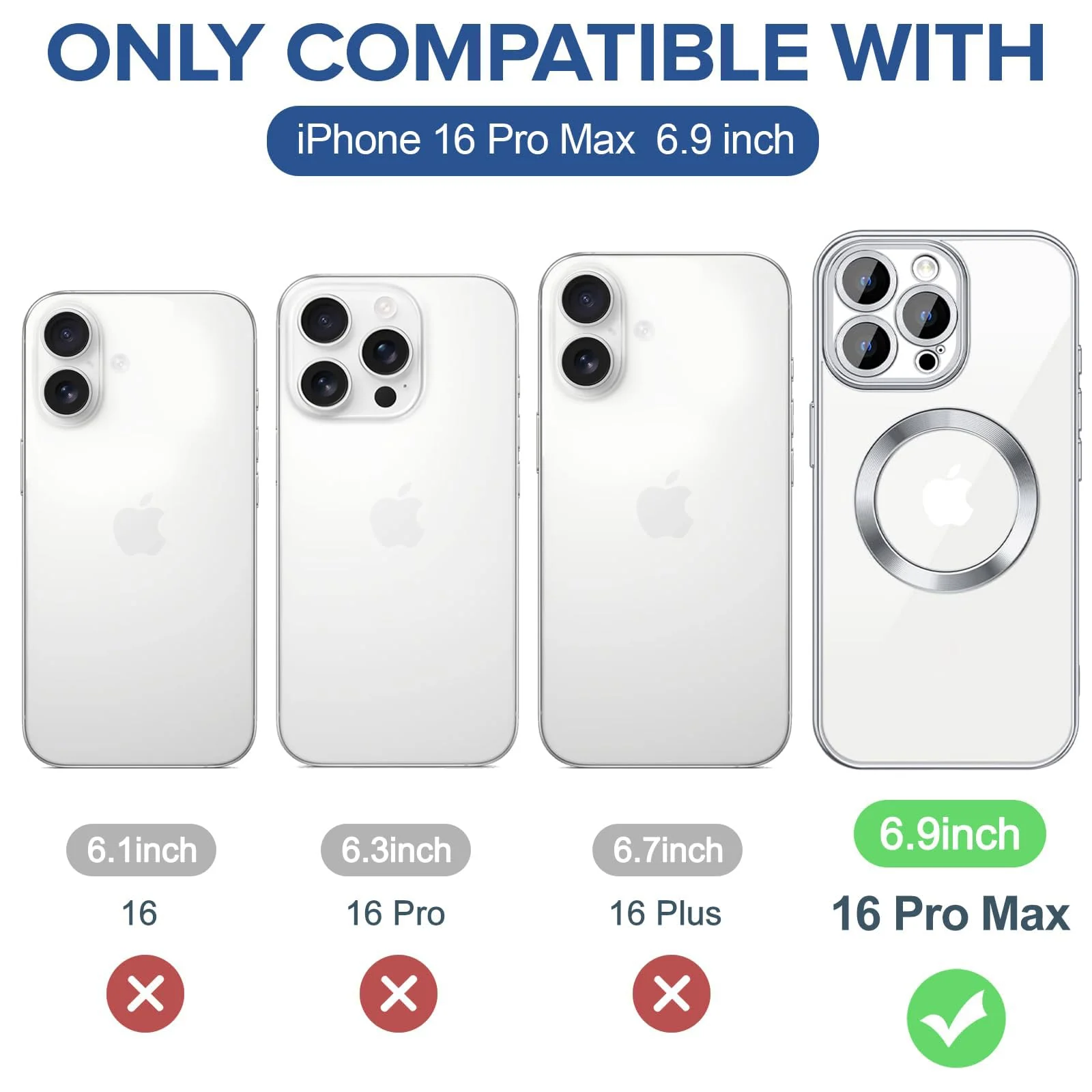 DL3 Mobilak Plated-Edge TPU Protective Case with Camera Protection for iPhone 16 Pro Max - Silver
