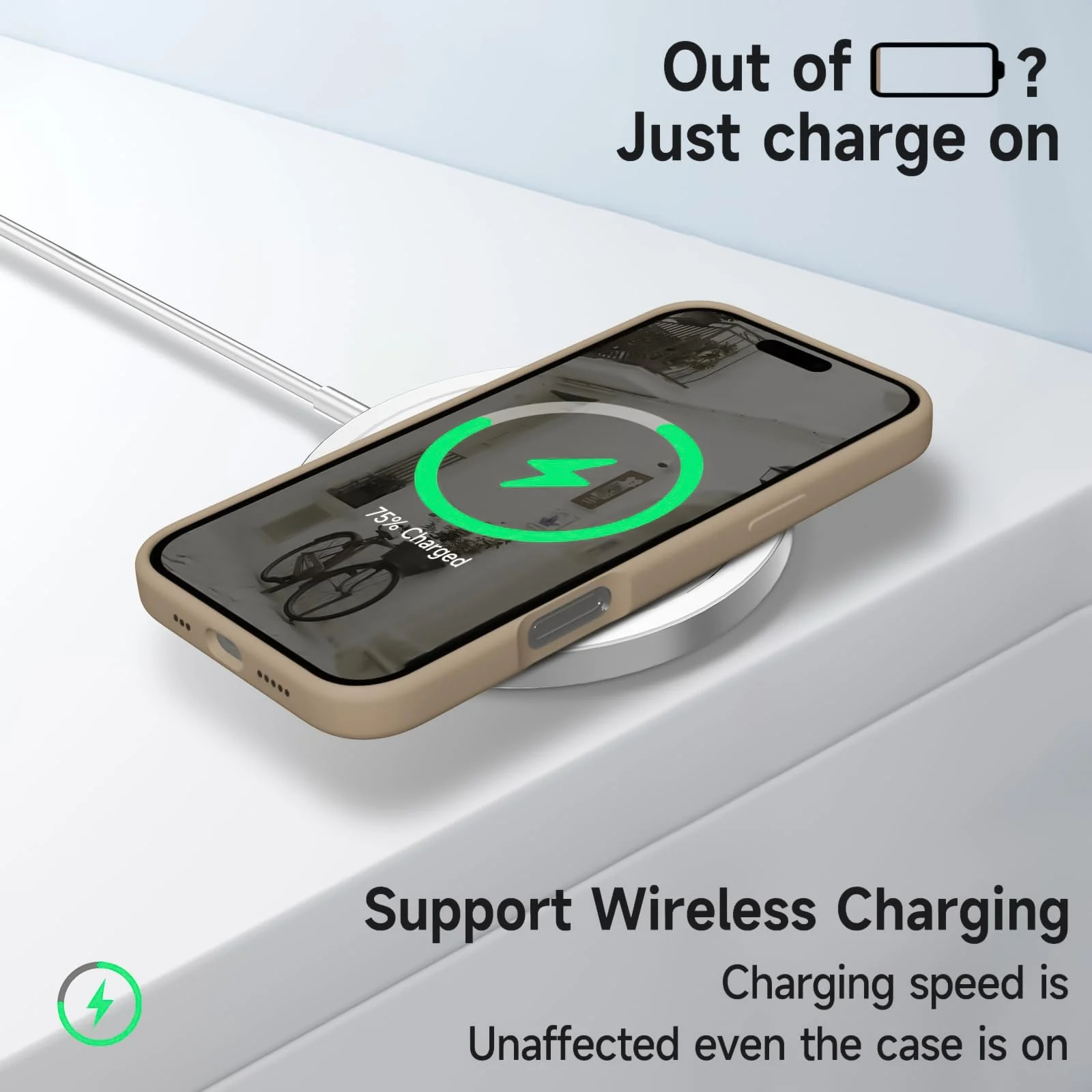 DL3 Mobilak Liquid Silicone Case for iPhone 17 6.3-Inch, Supports wireless charging, Shock-absorbing protection, Scratch-resistant surface - Desert