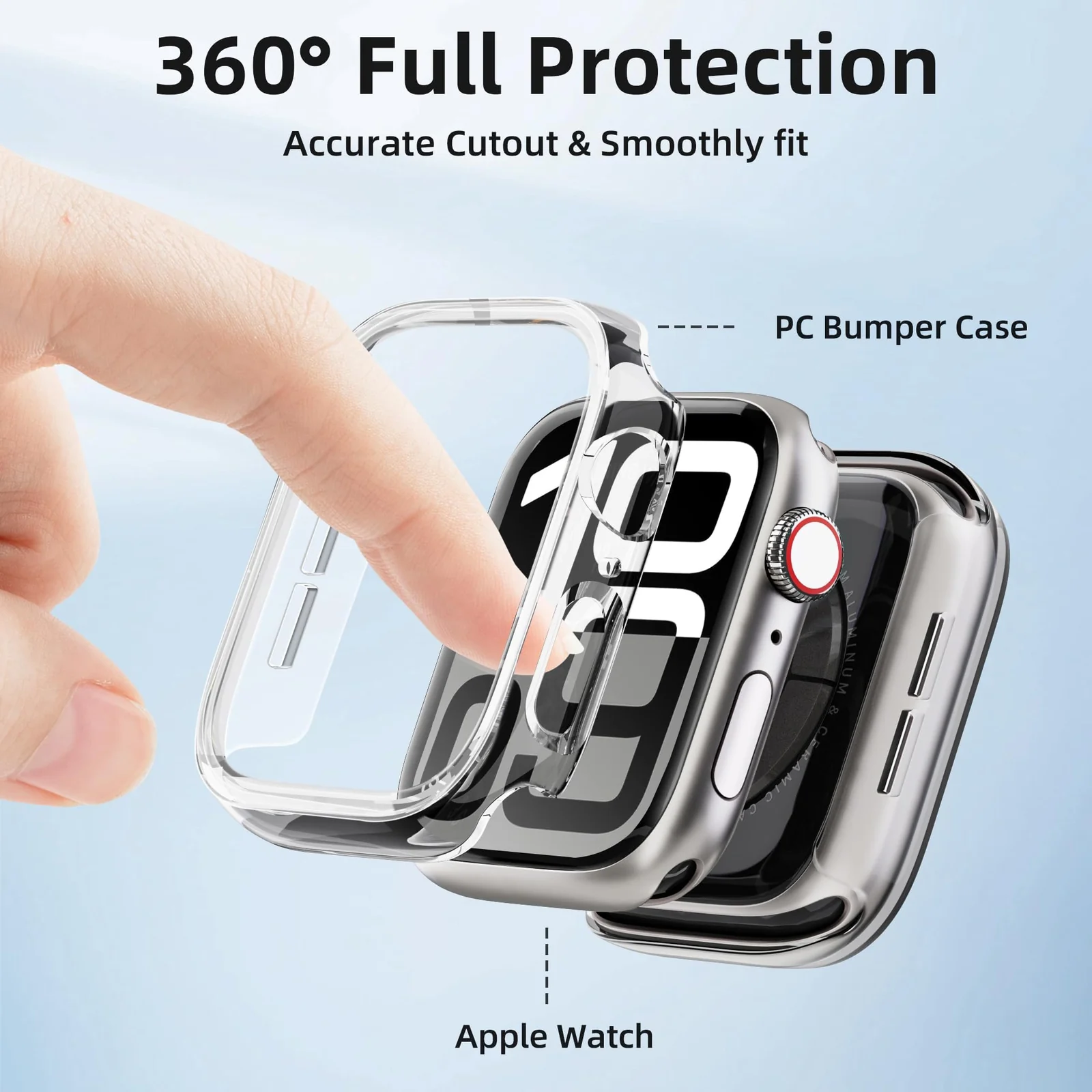 DL3 Mobilak [NO Screen Protector] Bumper Case for Apple Watch Series 10 46mm, Slim Thin Shockproof Bumper Cover, Hard PC Protective Frame All-Around Edge for iWatch 10 46 mm Accessories - Clear