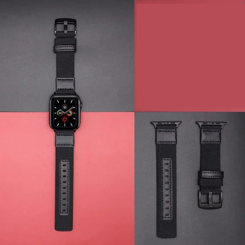 DL3 Mobilak Nylon Solo Loop Stretchy Straps For Apple Watch Band 49mm 45mm 44mm 42mm 41mm 40mm 38mm, Elastic Wristbands for iwatch Series 8 Ultra 7 6 5 4 3 2 1 Se (A. , 38MM/40MM/41MM) - A.Black