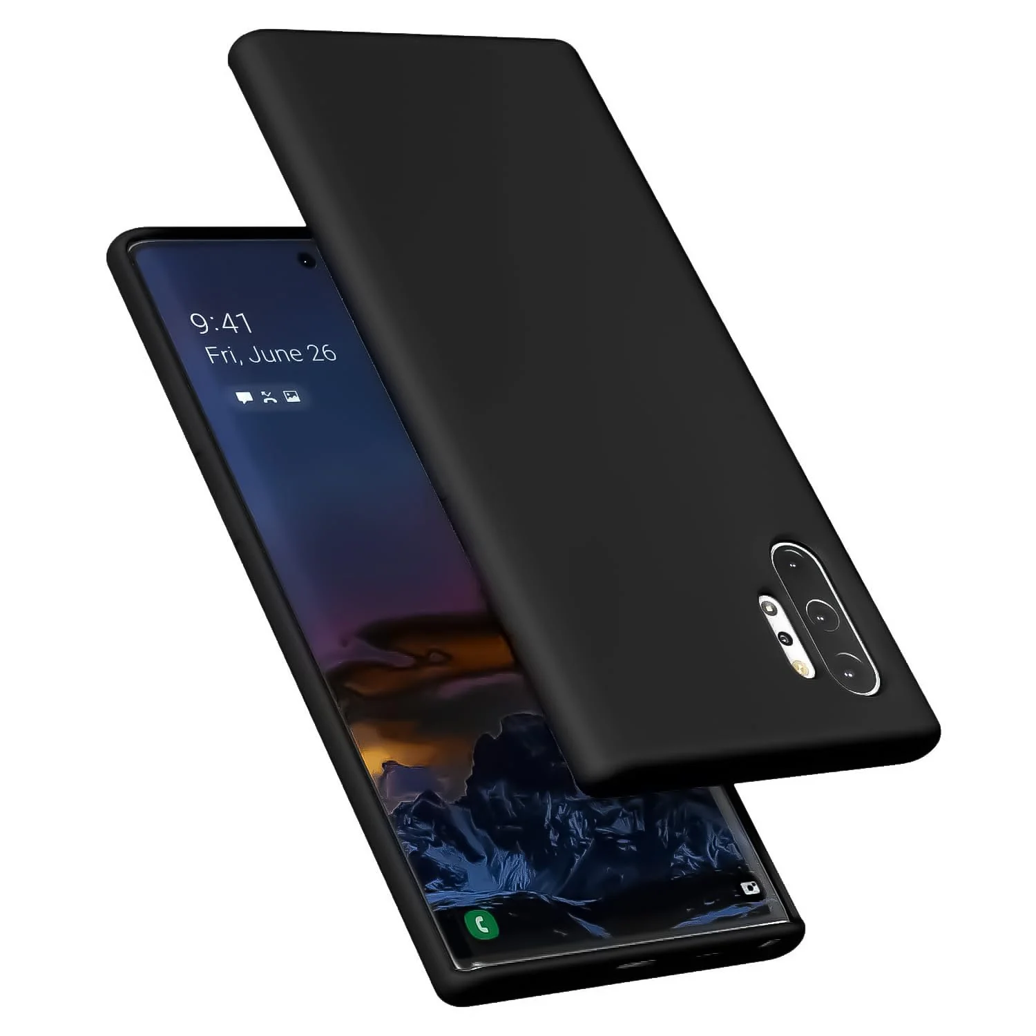 Dl3 Mobilak Samsung Galaxy Note 10 Plus (Note 10+) Case,Soft Flexible Silicone Gel Rubber Bumper Cover,Full Body Shockproof Protective Phone Case (Black)