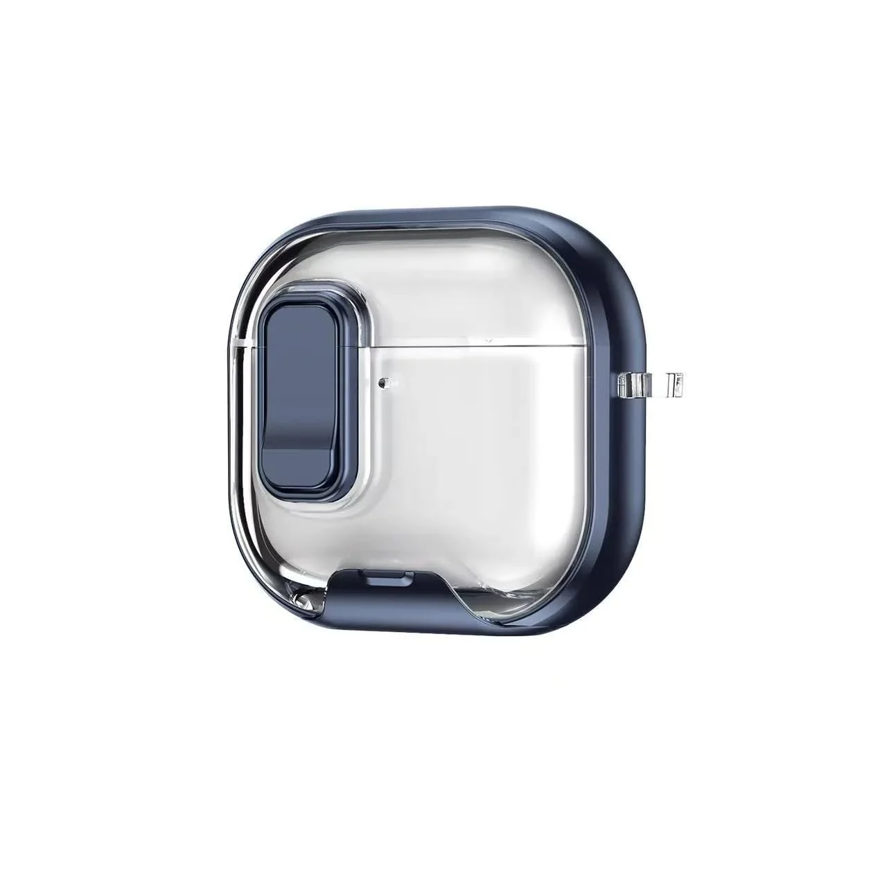 MOBIGON Locking Protective Case with Carabiner for AirPods Pro 1 / 2, Clear / Blue